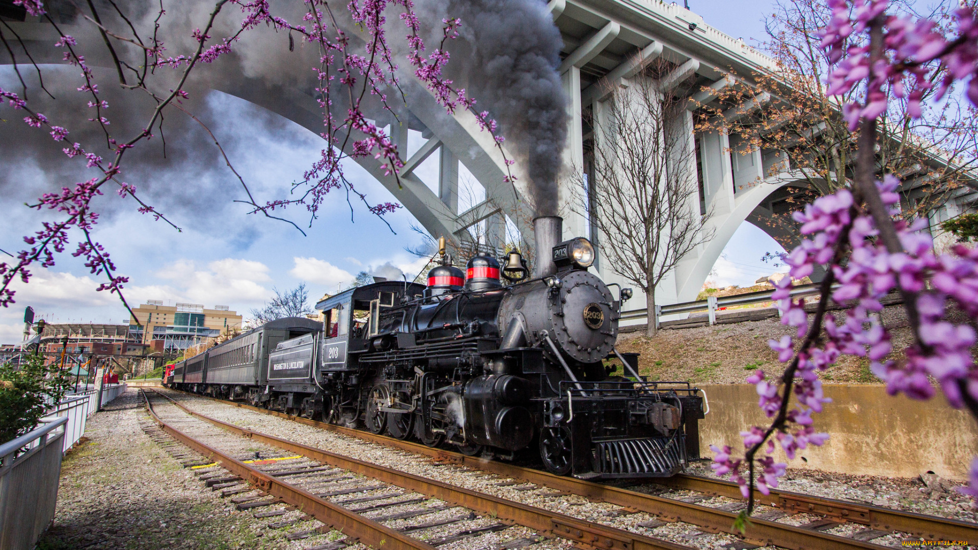 техника, паровозы, паровоз, рельсы