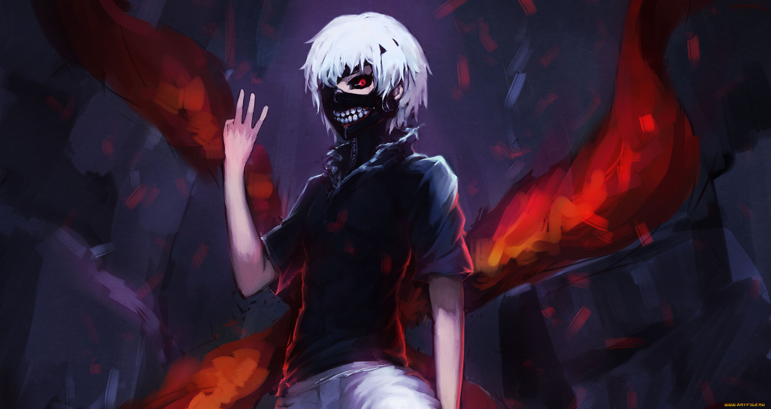 аниме, tokyo, ghoul, гуль, канеки, кен, маска