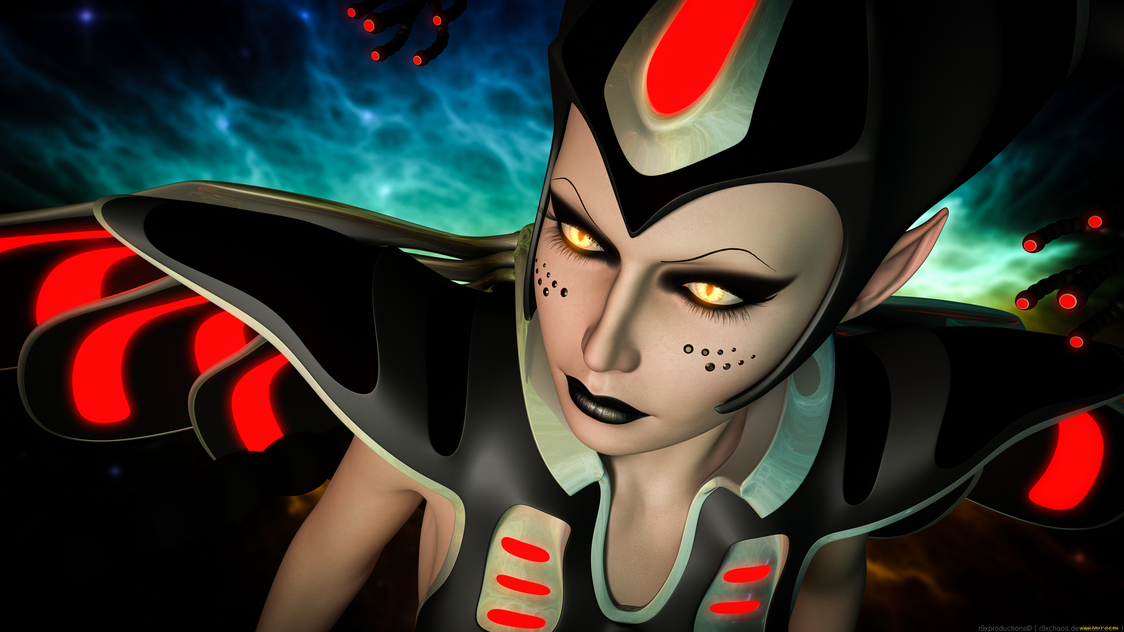 3д, графика, существа, , creatures, фон, взгляд, девушка