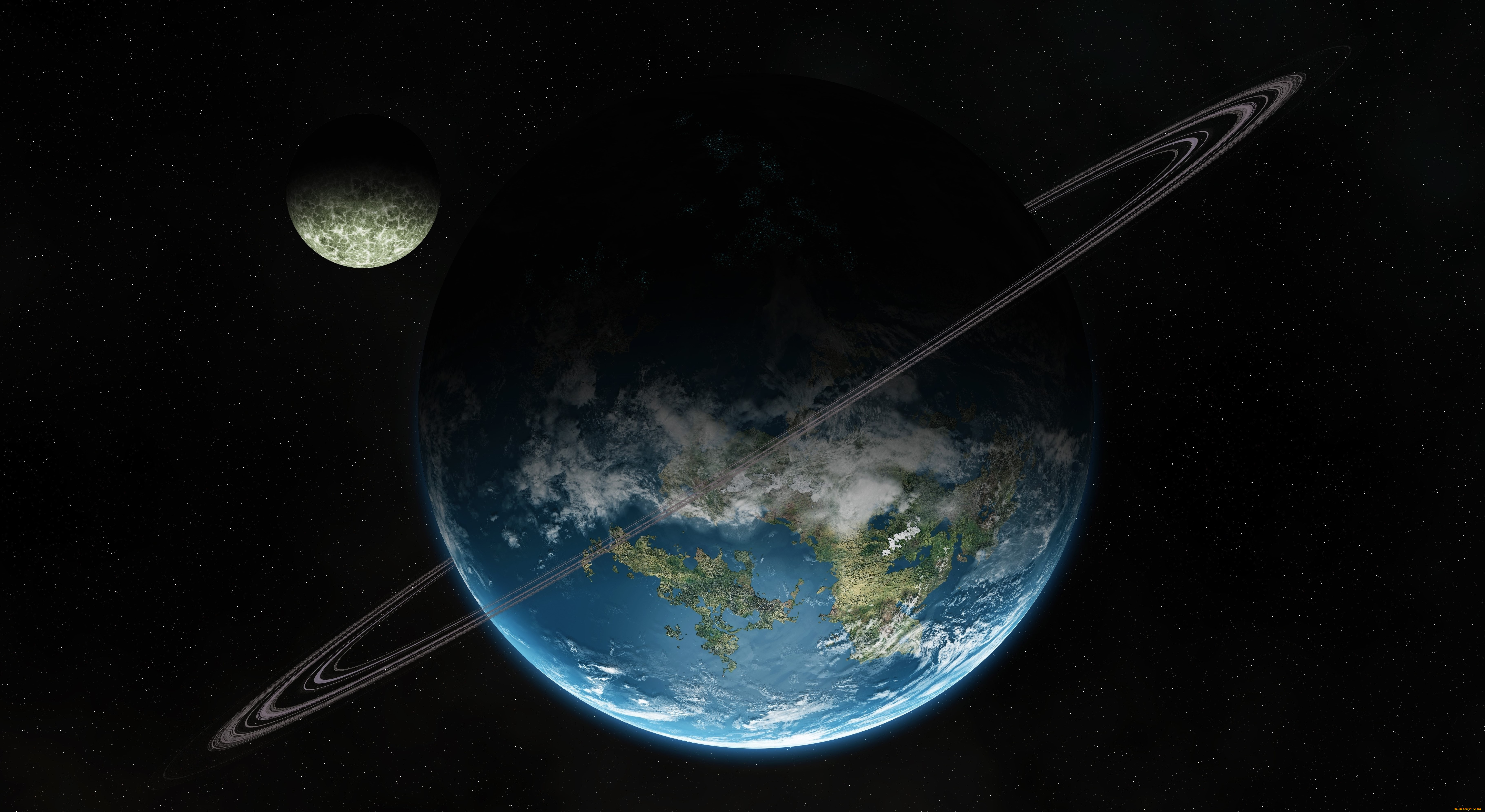 космос, арт, галактика, вселенная, звезды, планеты