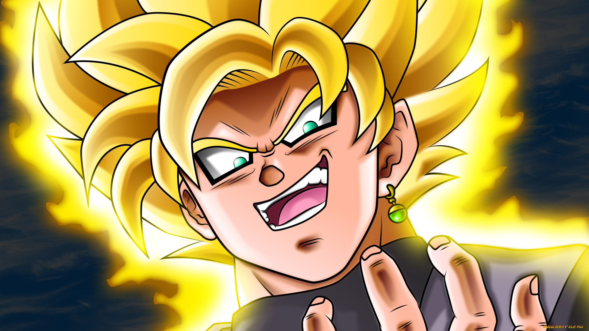 аниме, dragon, ball, парень, взгляд, фон