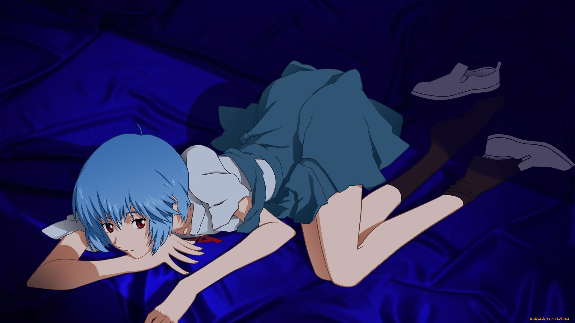 аниме, evangelion, фон, девушка, взгляд