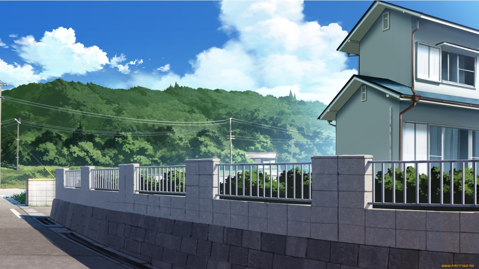 аниме, город, , улицы, , здания, technoheart