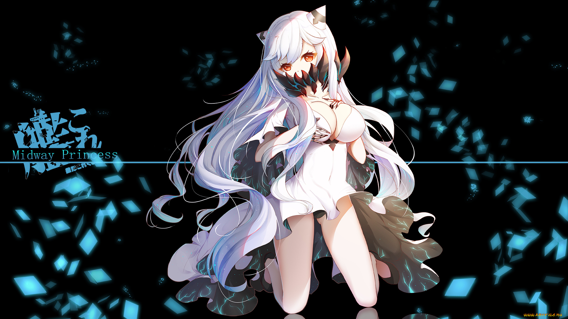 аниме, kantai, collection, midway, hime