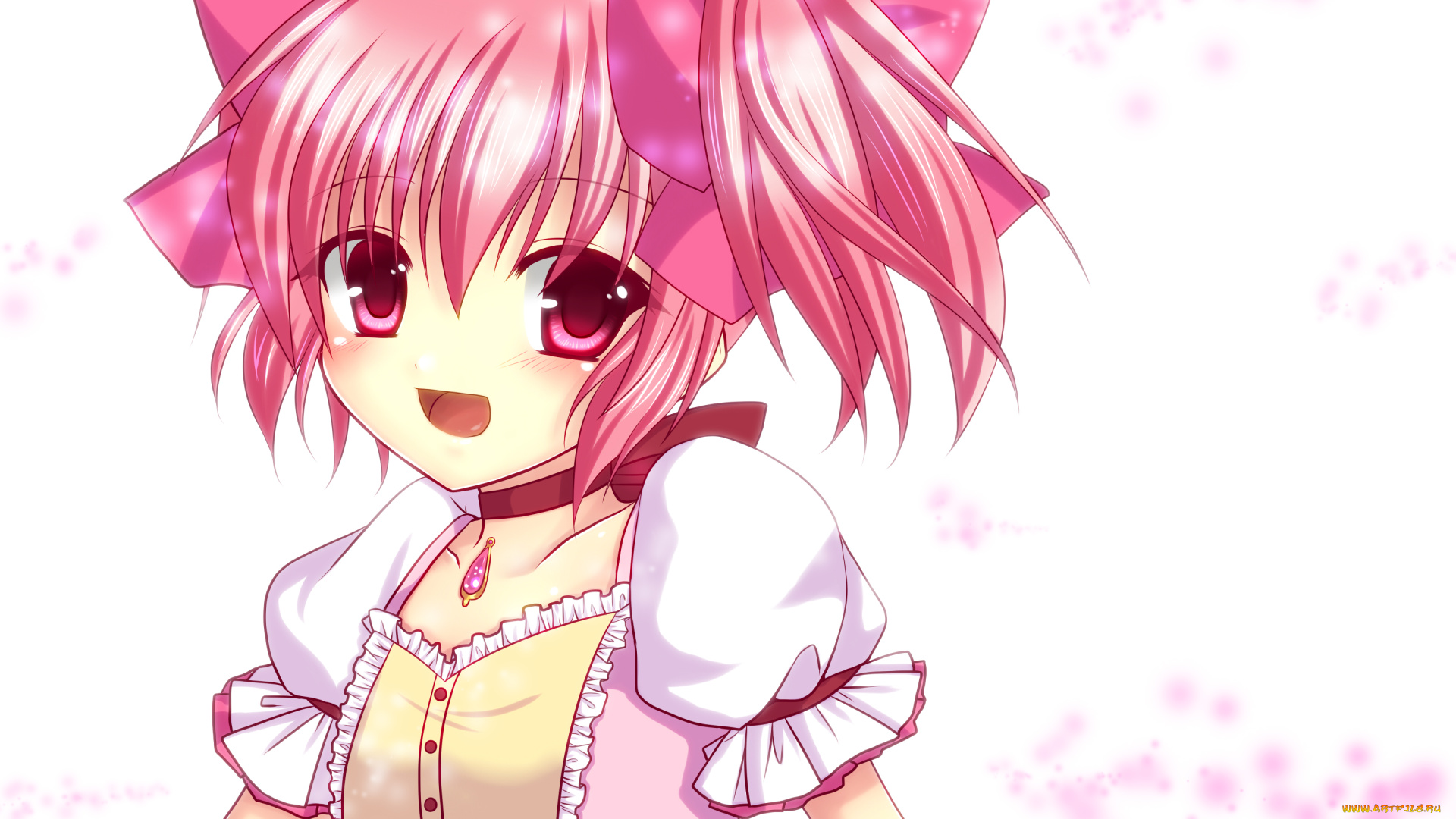 аниме, mahou, shoujo, madoka, magika, фон, взгляд, девушка