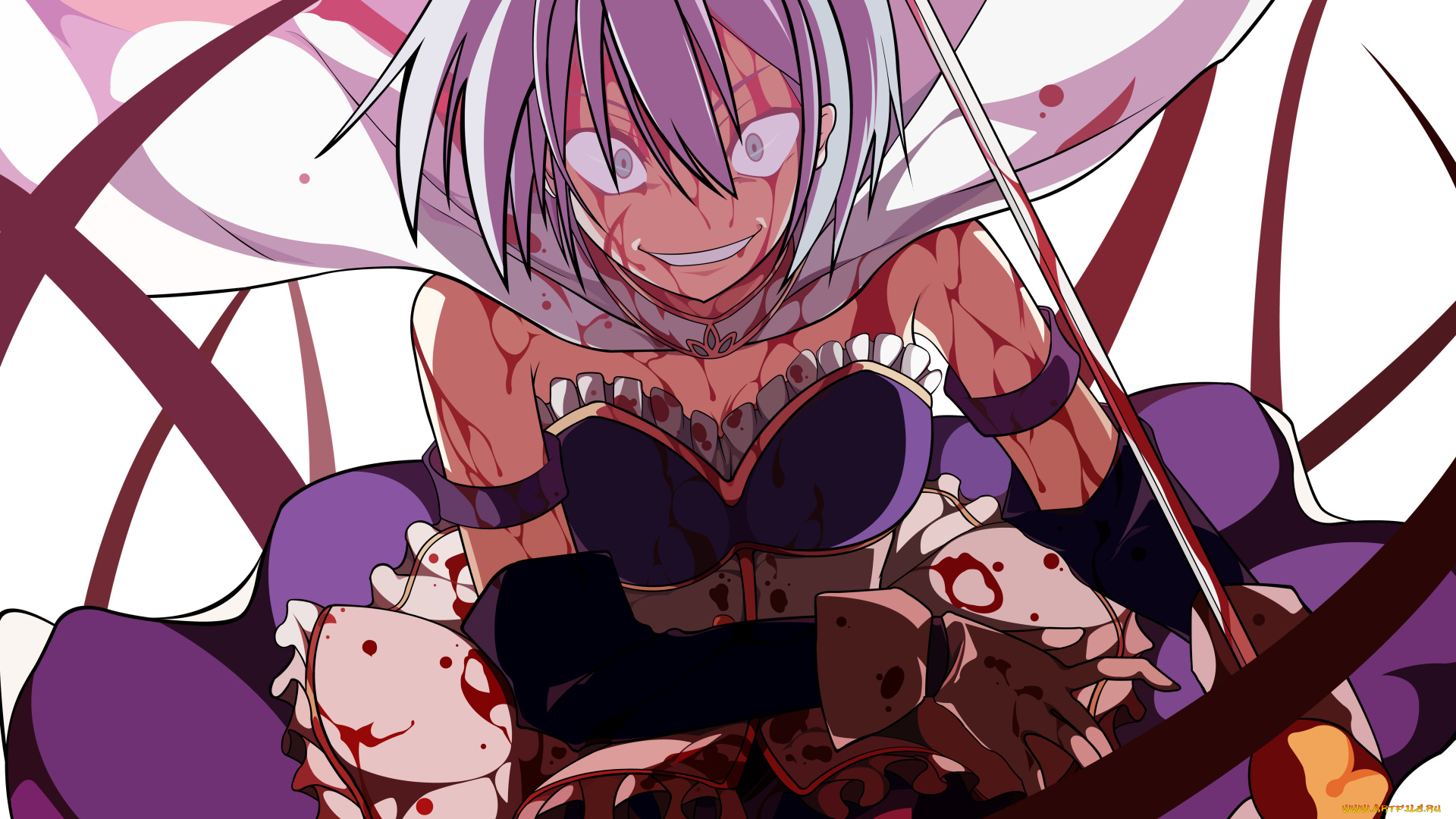 аниме, mahou, shoujo, madoka, magika, фон, взгляд, девушка