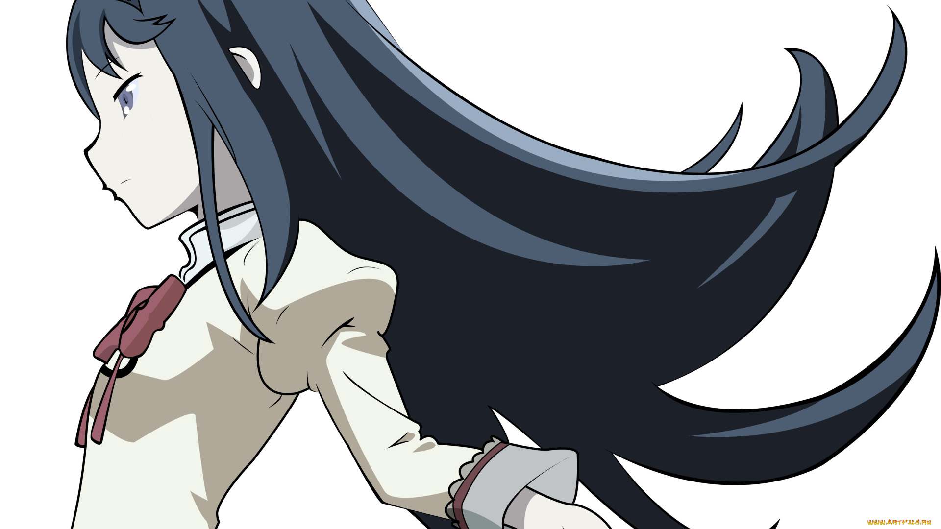 аниме, mahou, shoujo, madoka, magika, взгляд, фон, девушка