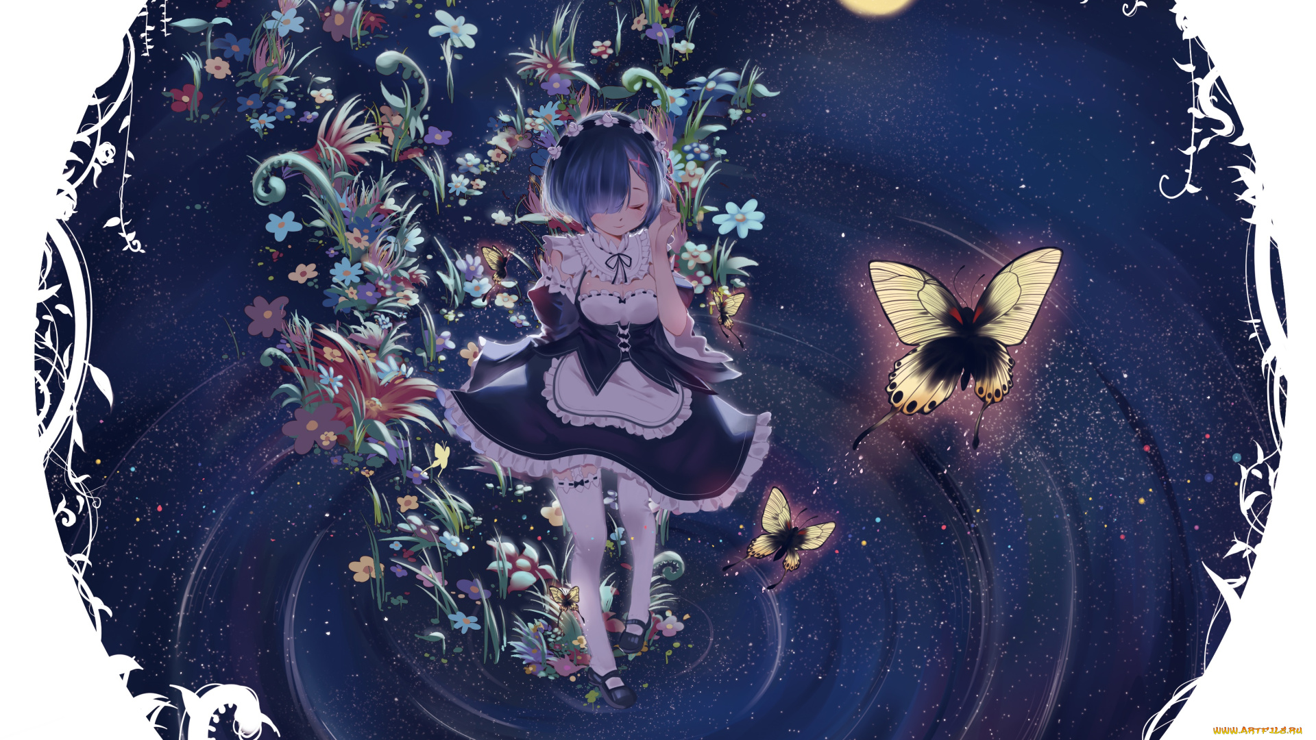 аниме, re, , zero, kara, hajimeru, isekai, seikatsu, рем