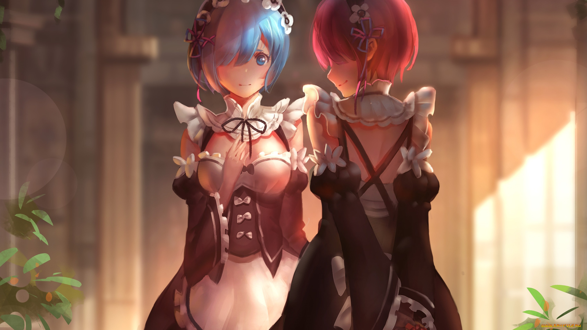 аниме, re, , zero, kara, hajimeru, isekai, seikatsu, рем, рам