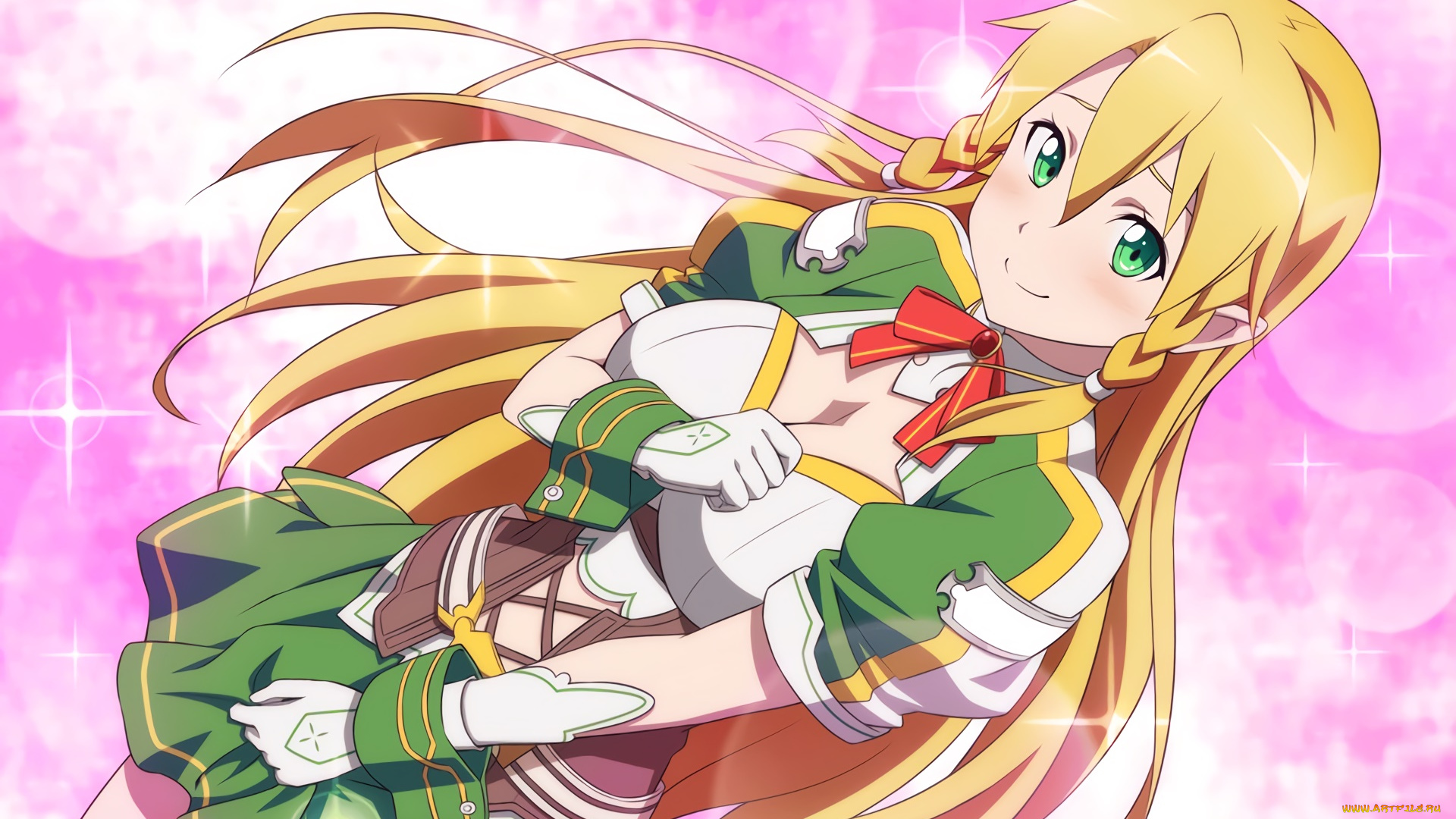 аниме, sword, art, online, девушка, взгляд, фон