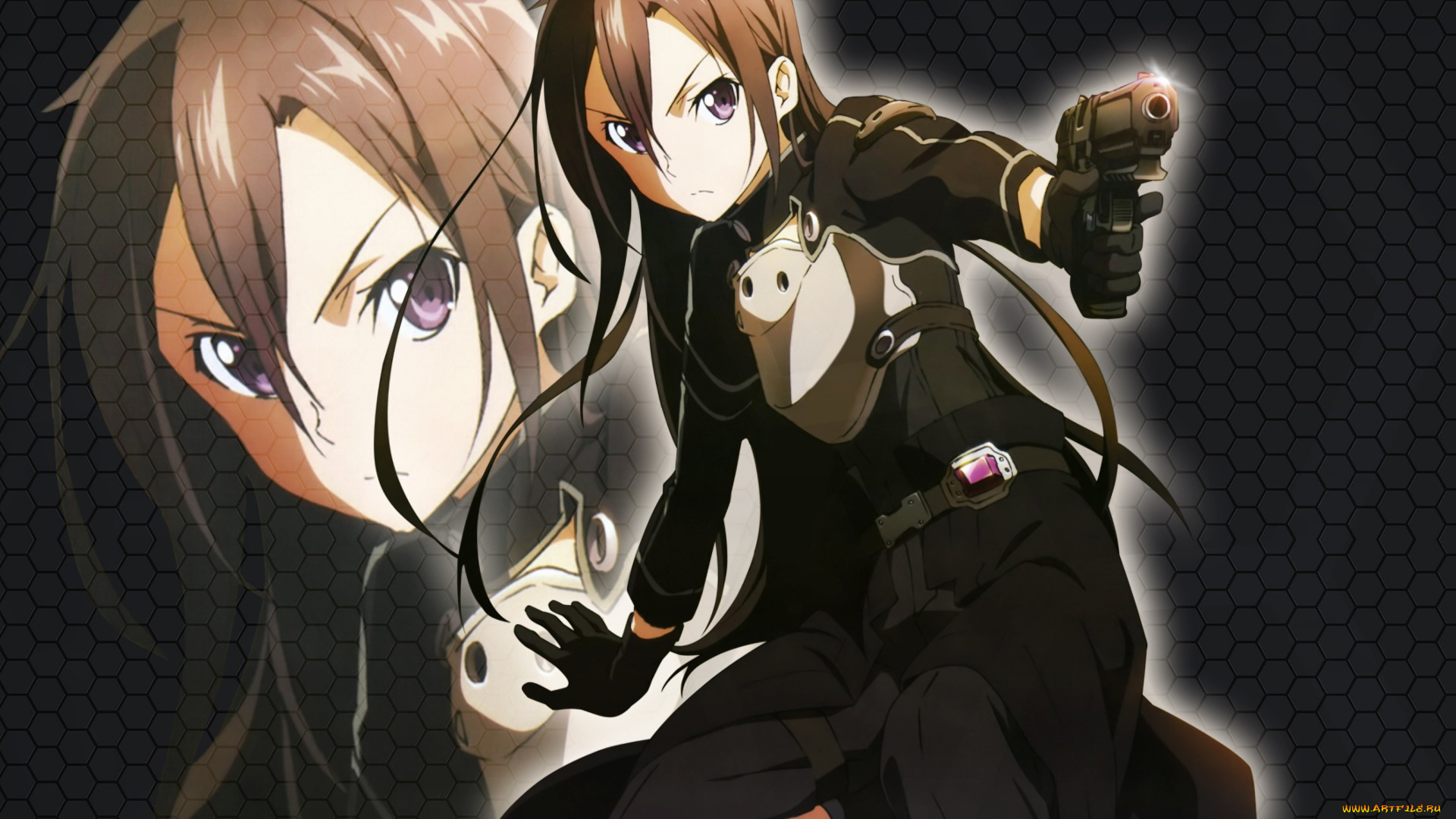 аниме, sword, art, online, девушки, взгляд, фон