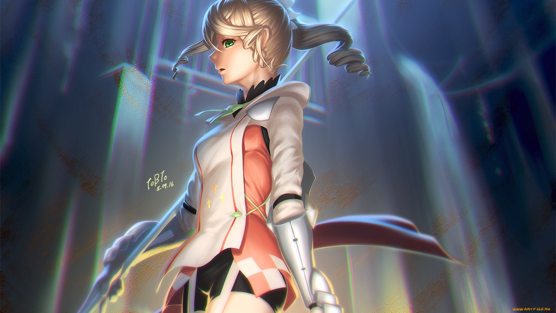 аниме, tales, of, zestiria, фон, взгляд, девушка