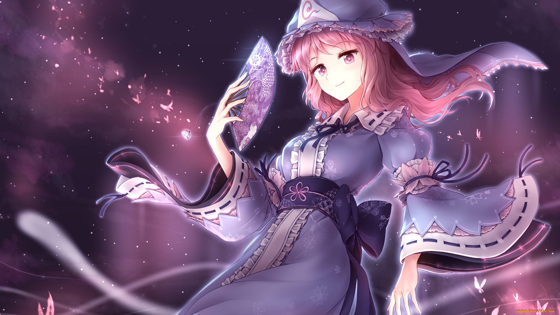 аниме, touhou, девушка, фон, взгляд