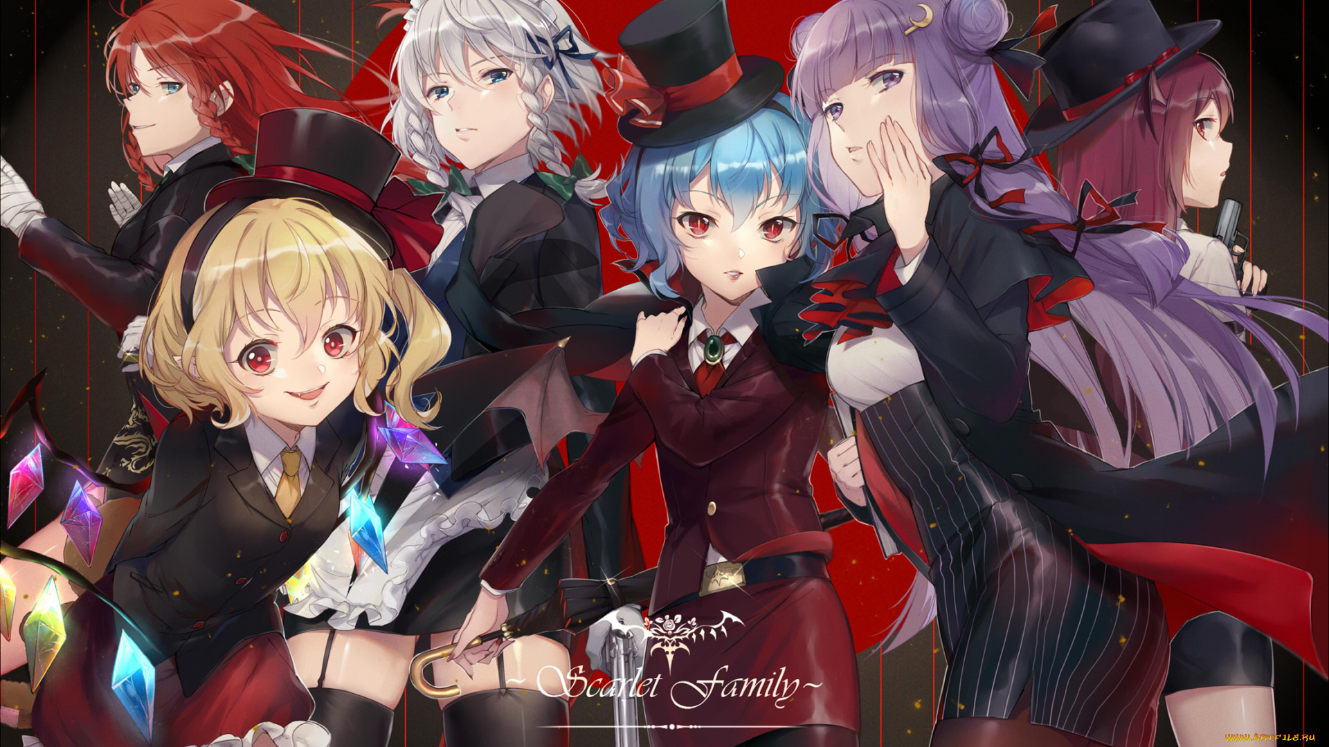 аниме, touhou, flandre, scarlet, hong, meiling, izayoi, sakuya, koakuma, patchouli, knowledge, remilia