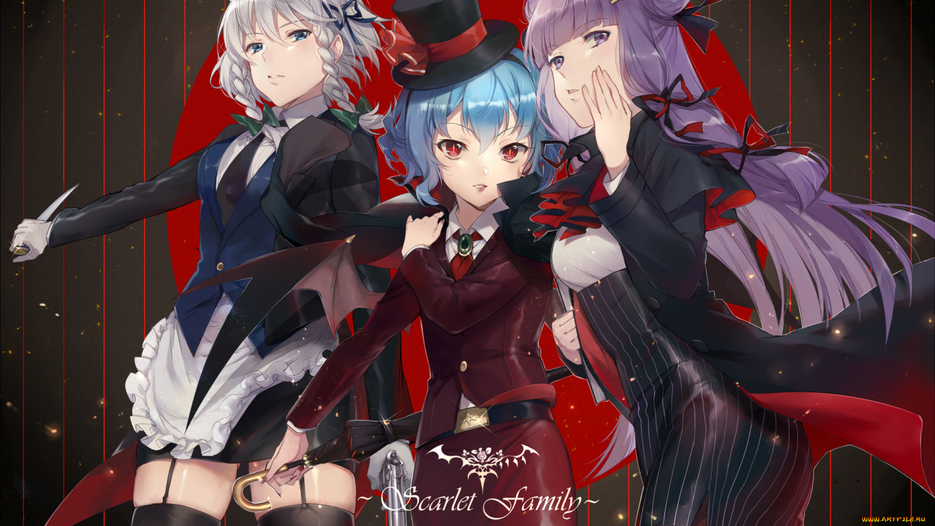 аниме, touhou, izayoi, sakuya, patchouli, knowledge, remilia, scarlet