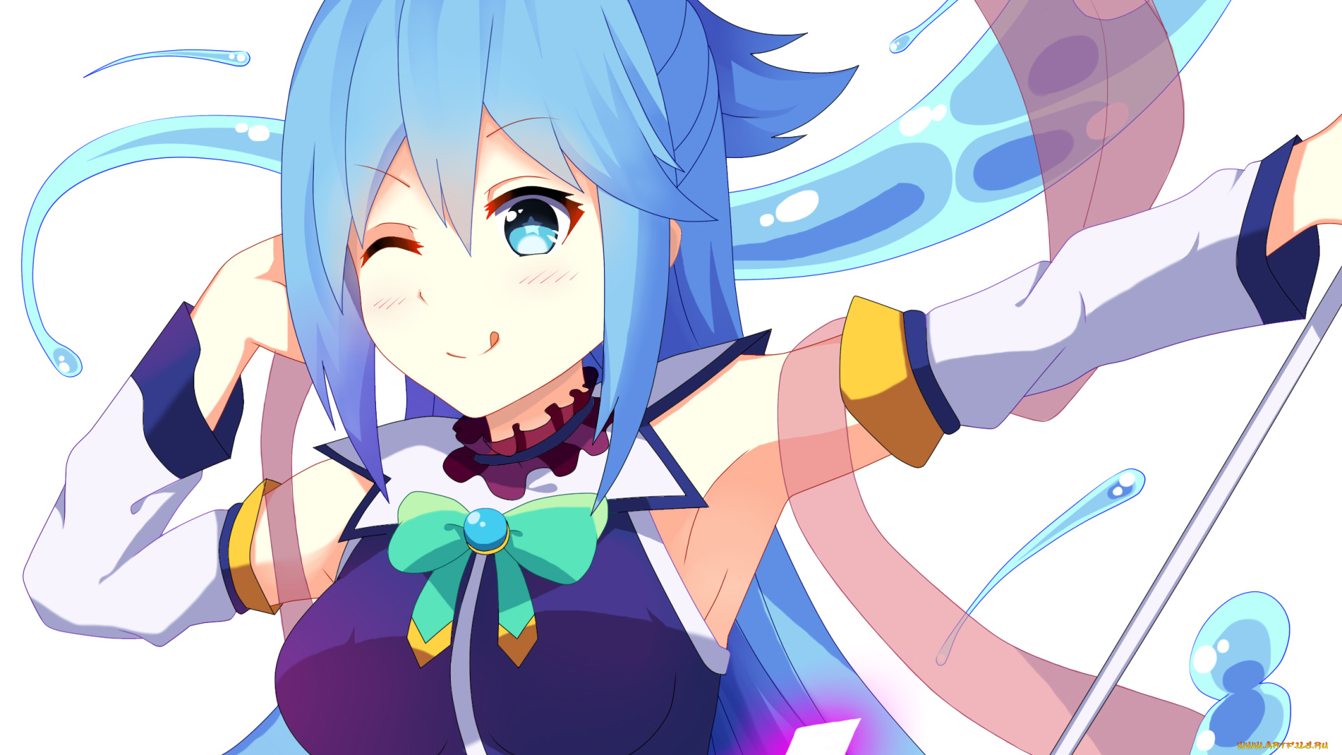 kono, subarashii, sekai, ni, shukufuku, wo, аниме, фон, взгляд, девушка