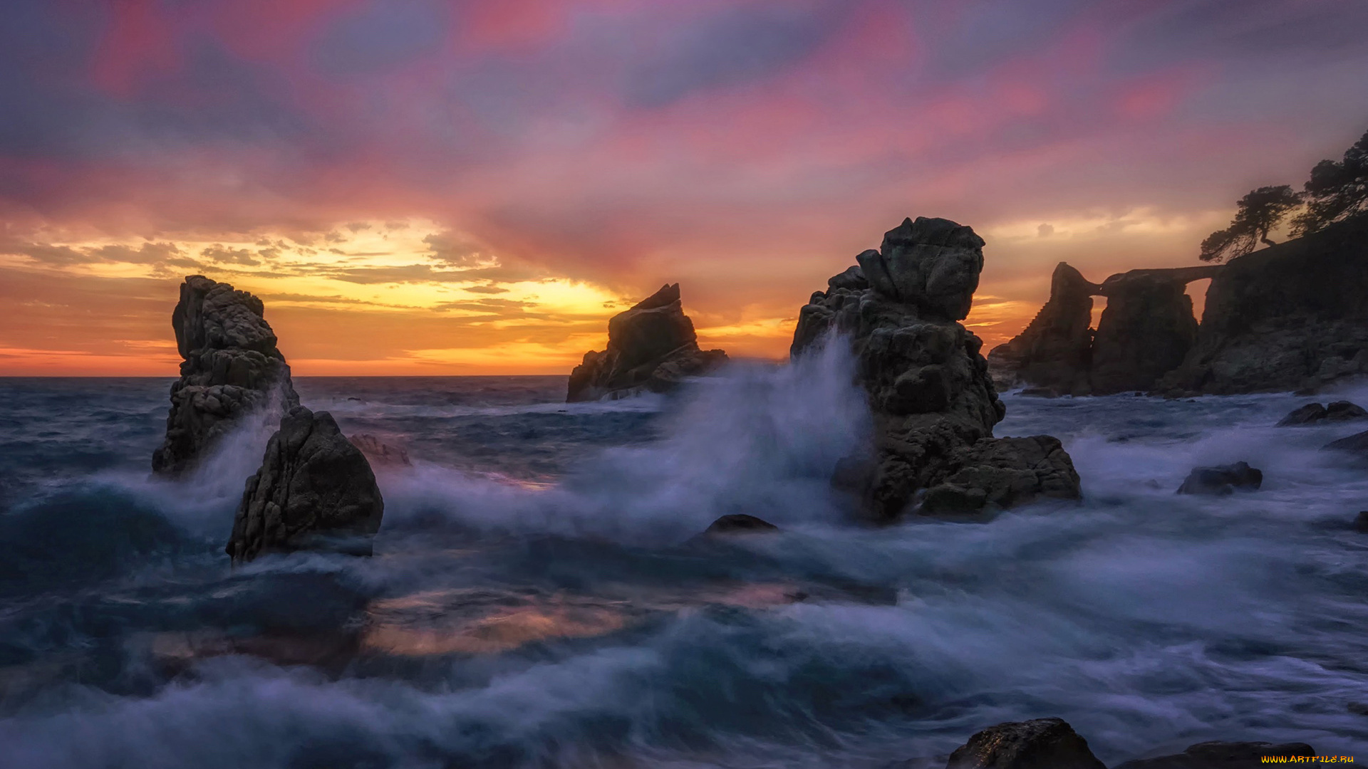 природа, побережье, море, камни