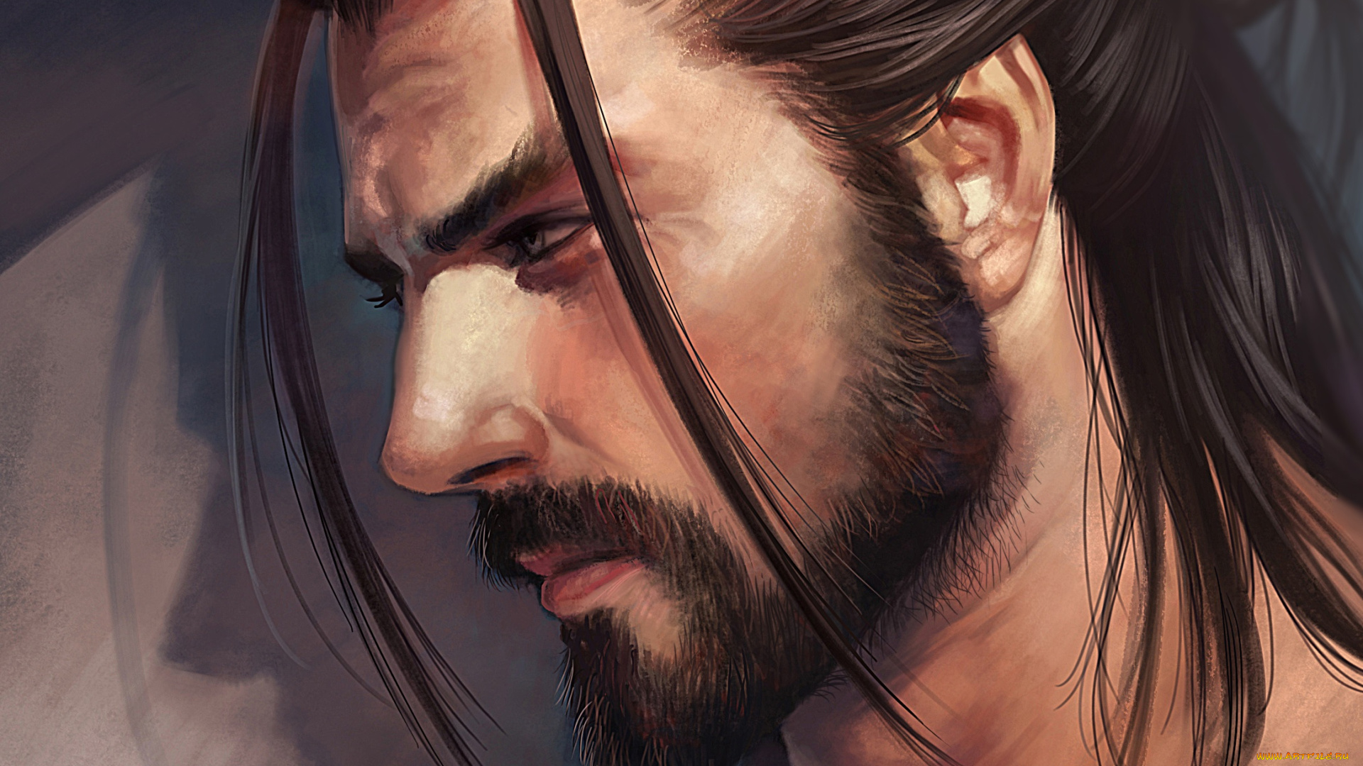 рисованное, люди, мужчина