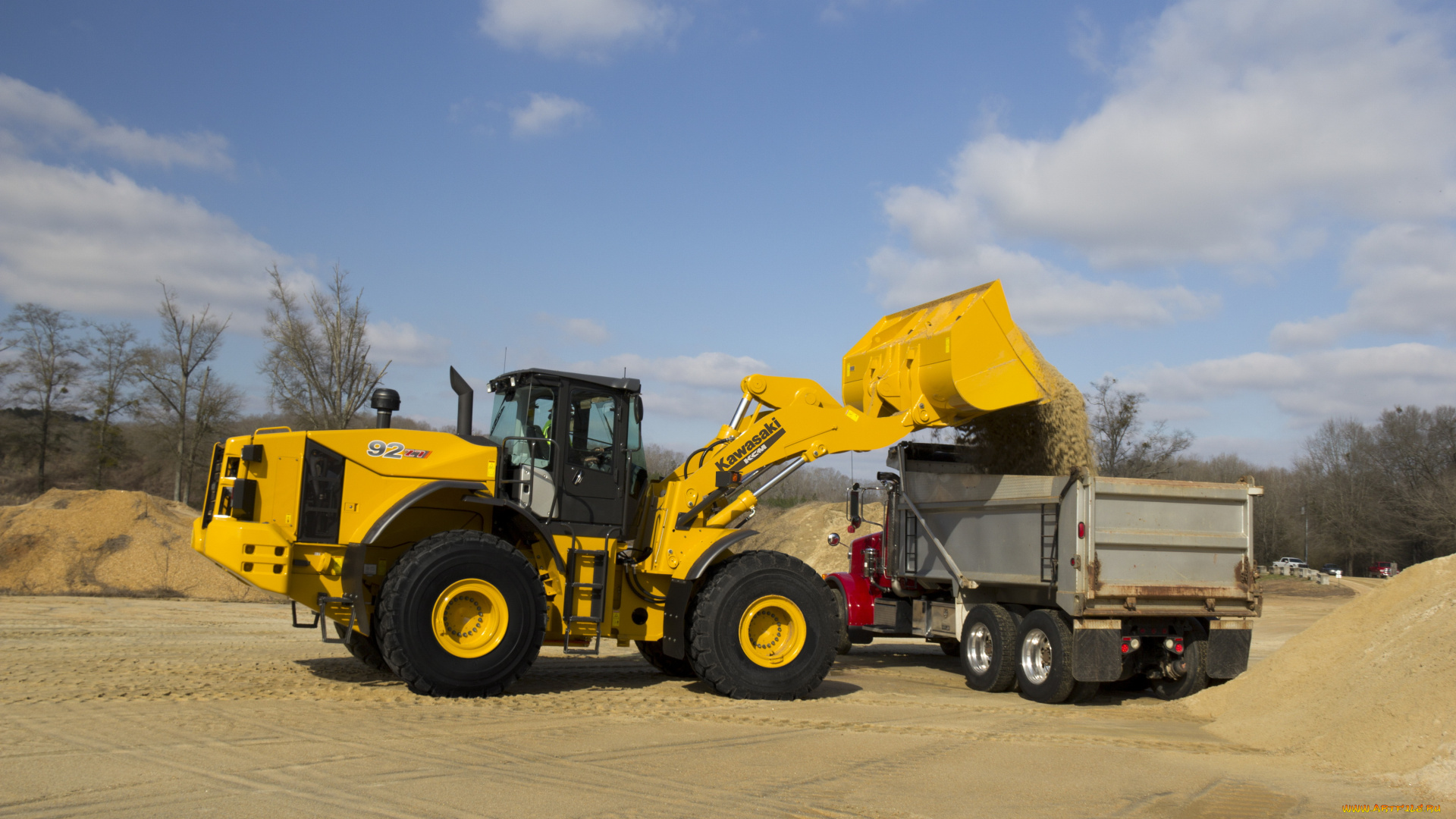техника, фронтальные, погрузчики, kawasaki