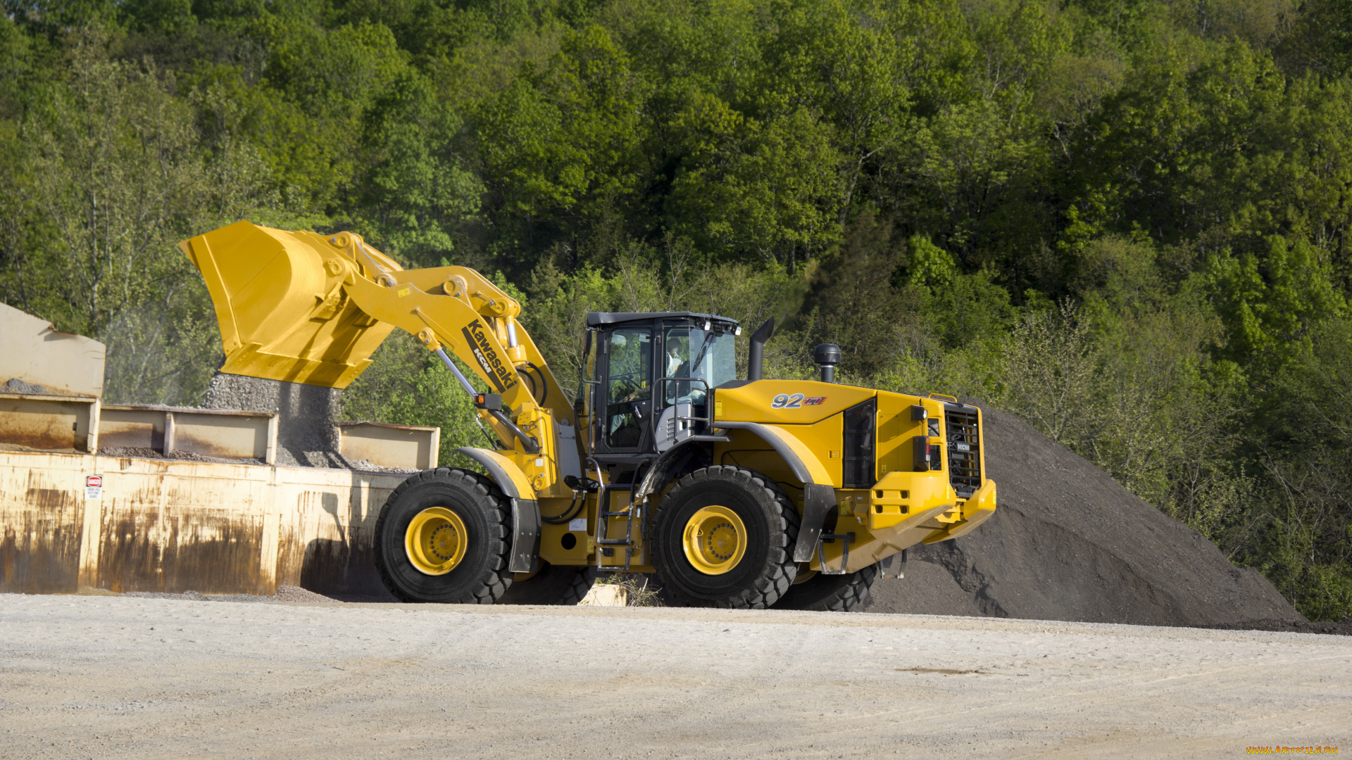 техника, фронтальные, погрузчики, kawasaki
