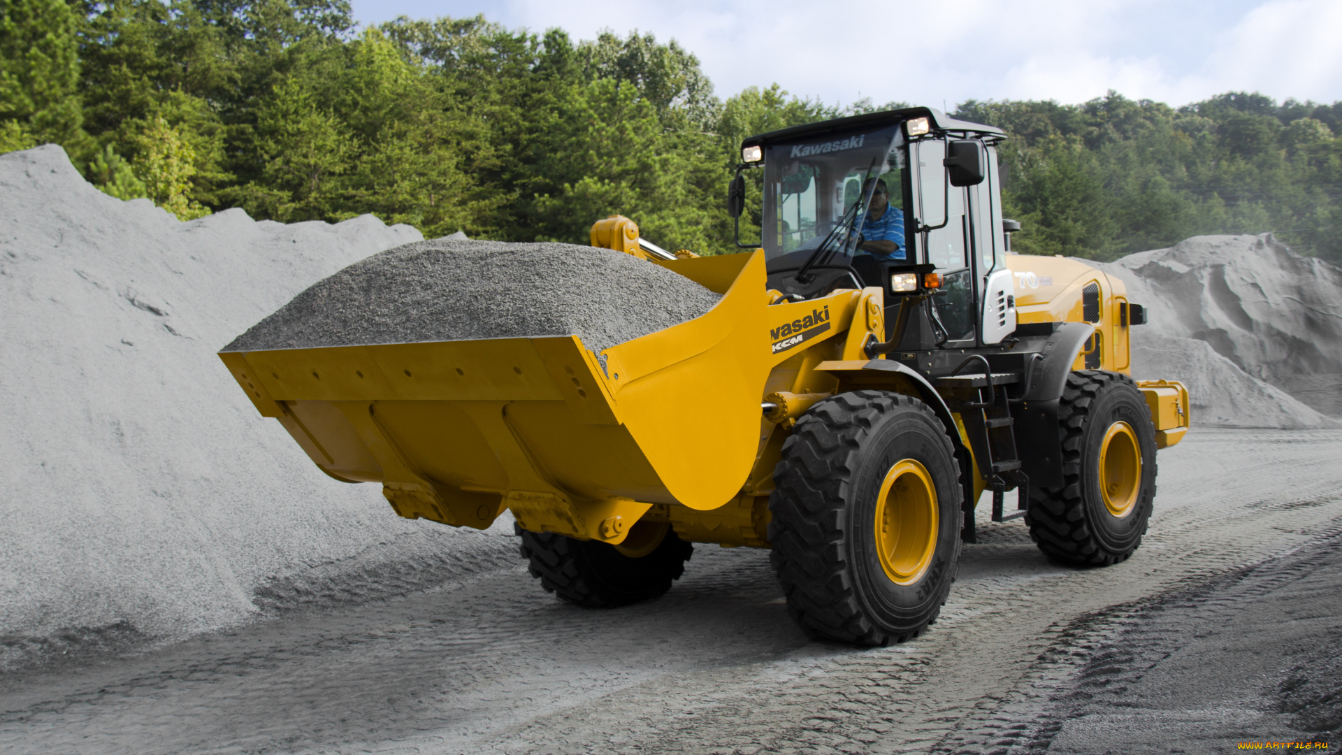 техника, фронтальные, погрузчики, kawasaki