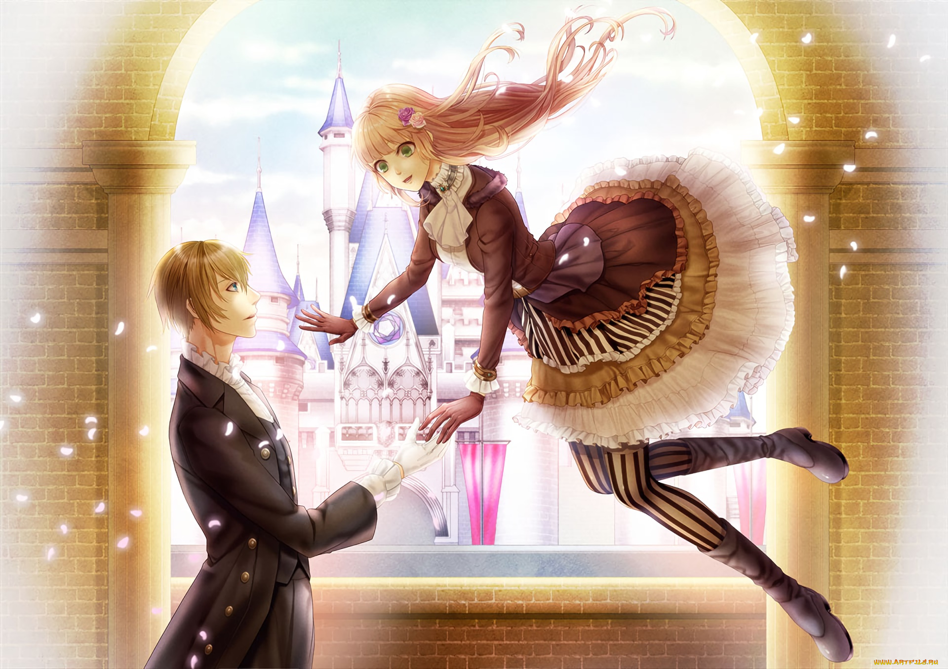 аниме, unknown, , другое, взгляд, девушка, фон