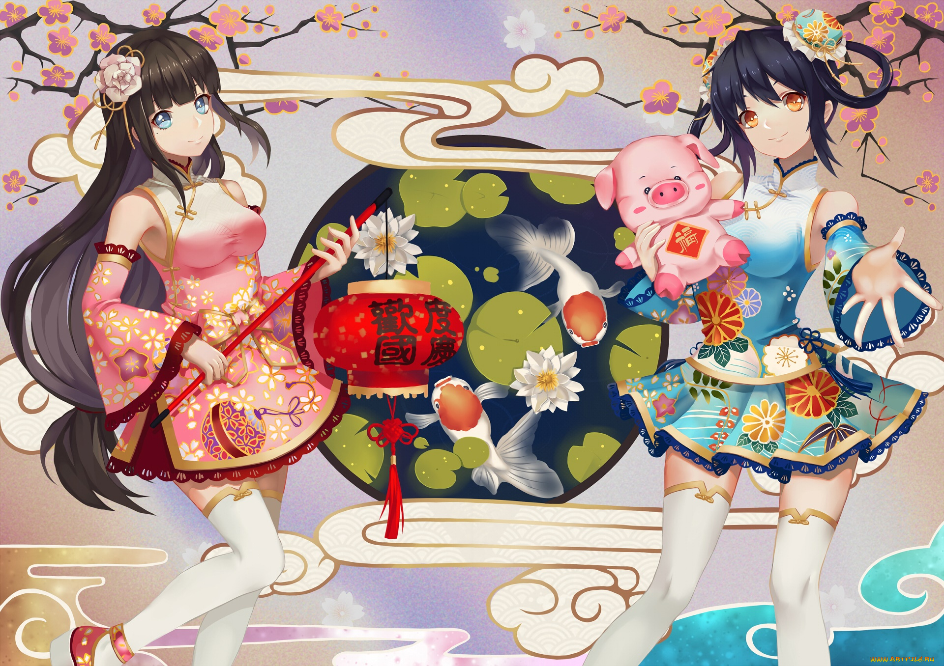 аниме, unknown, , другое, взгляд, девушки, фон