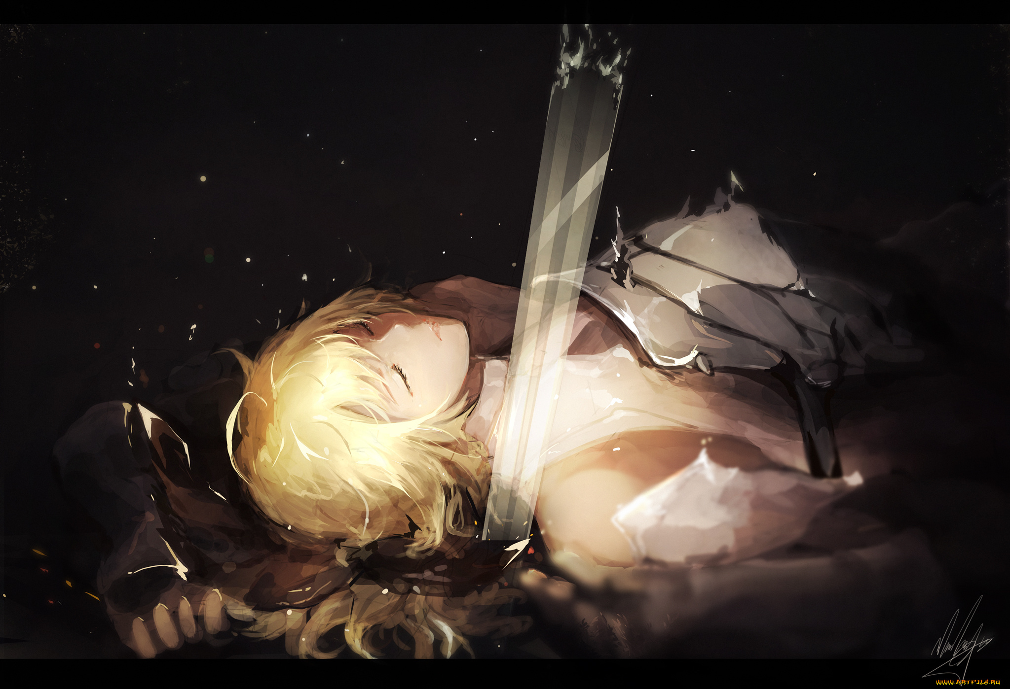 аниме, fate, stay, night, saber, lily