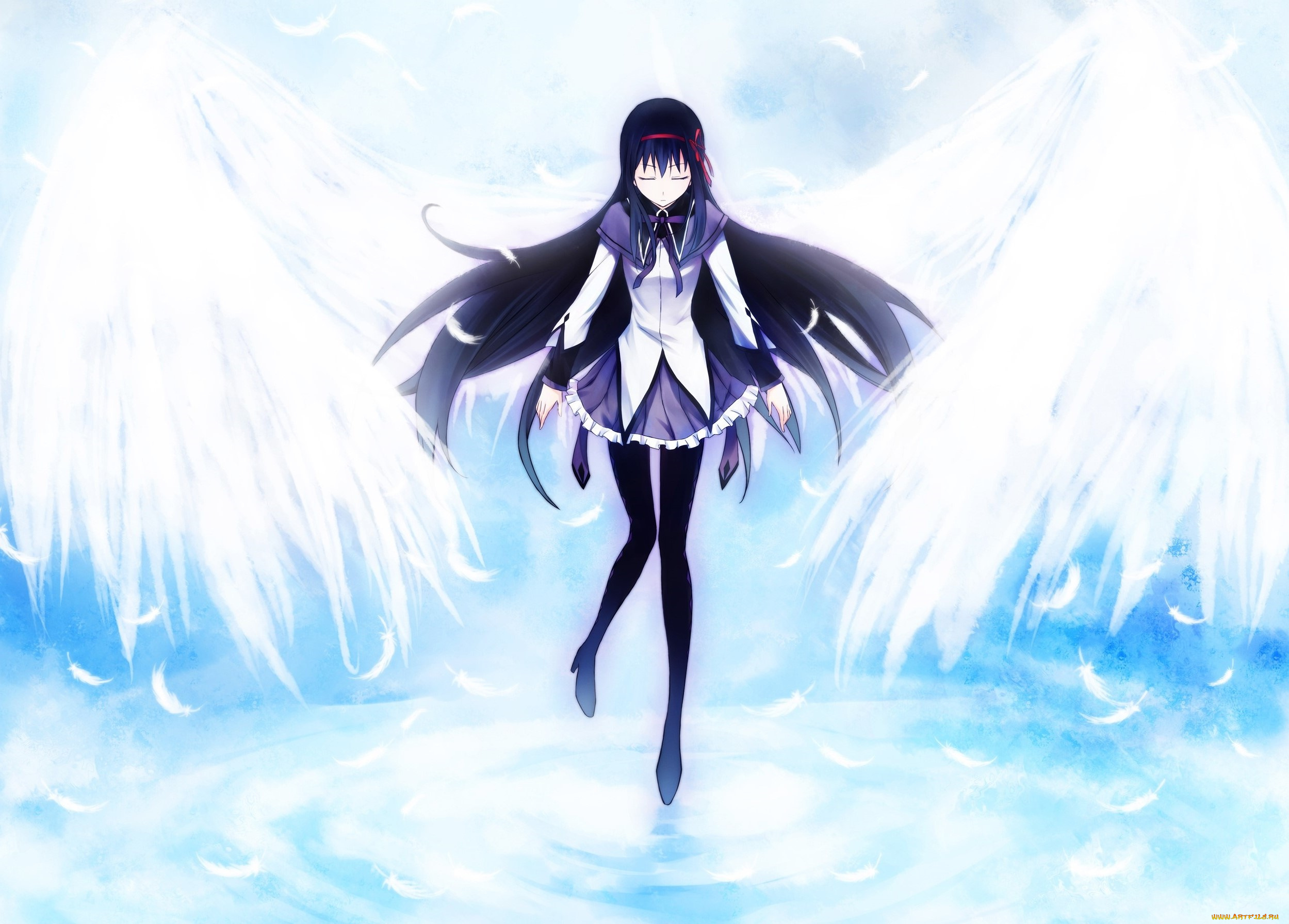 аниме, mahou, shoujo, madoka, magika, девушка, фон, взгляд