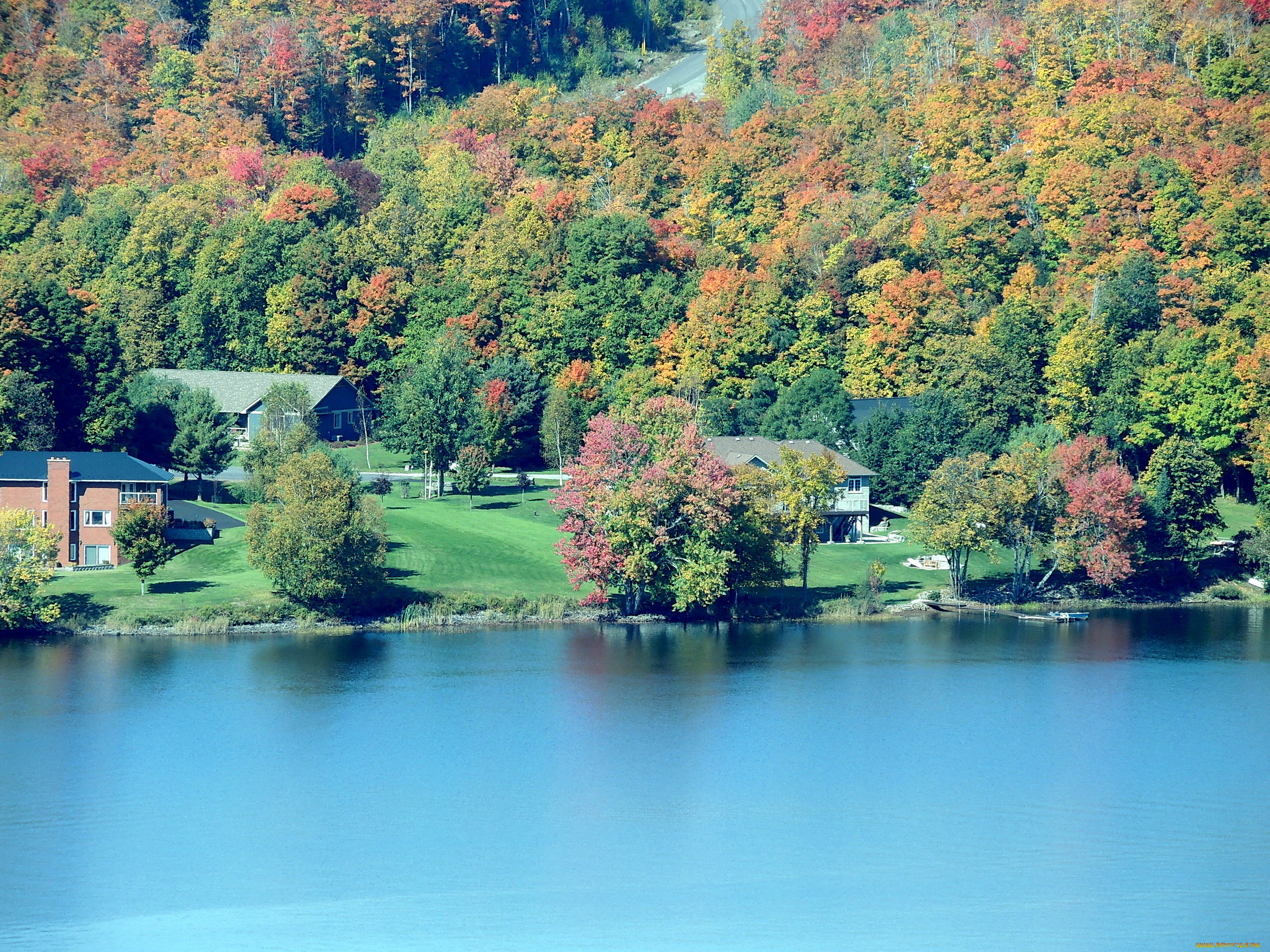 города, -, пейзажи, река, осень, дорога, лес