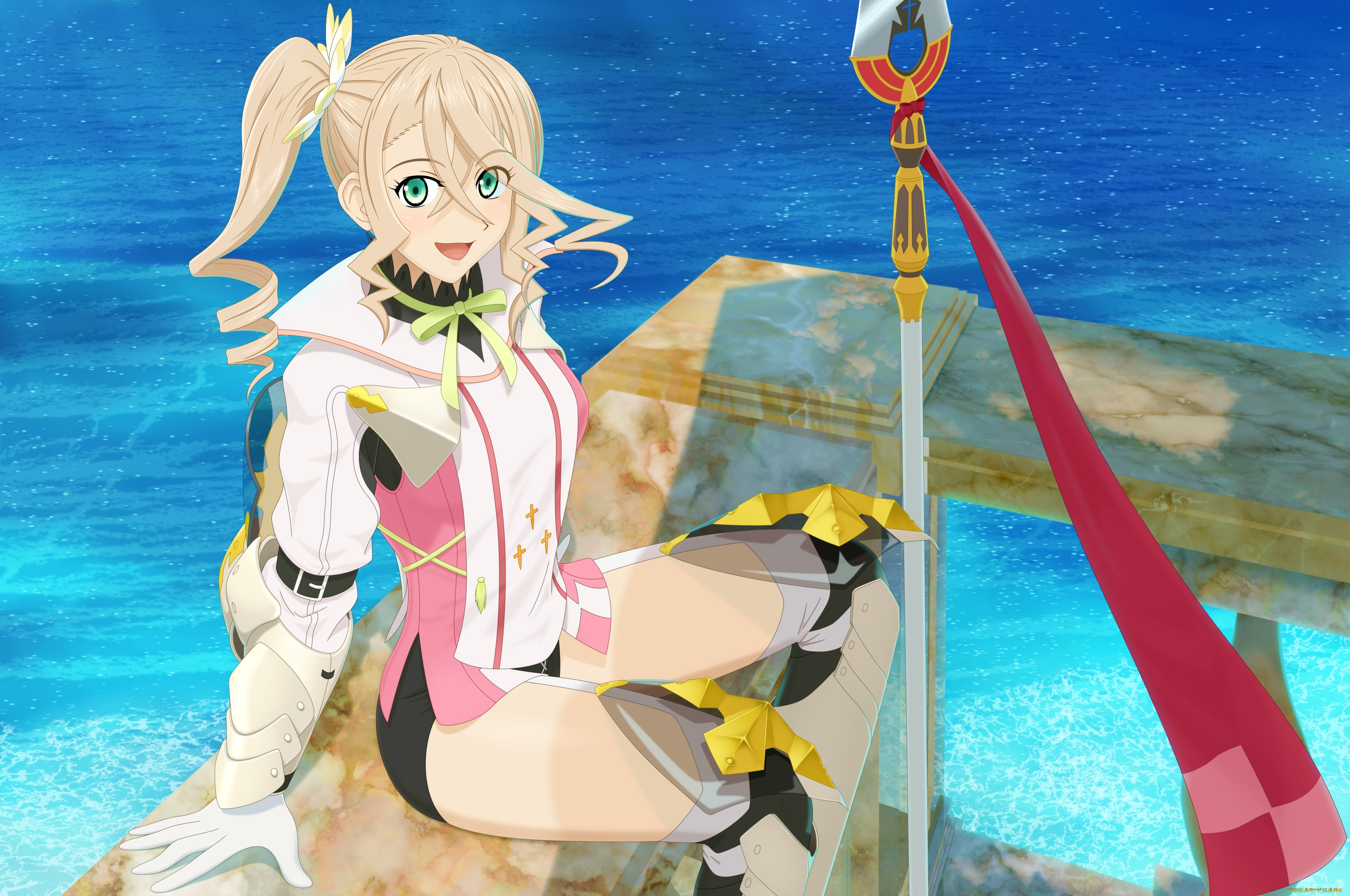 аниме, tales, of, zestiria, фон, взгляд, девушка