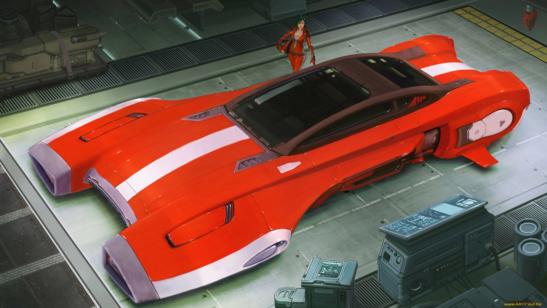 фэнтези, транспортные, средства, девушка, фантастика