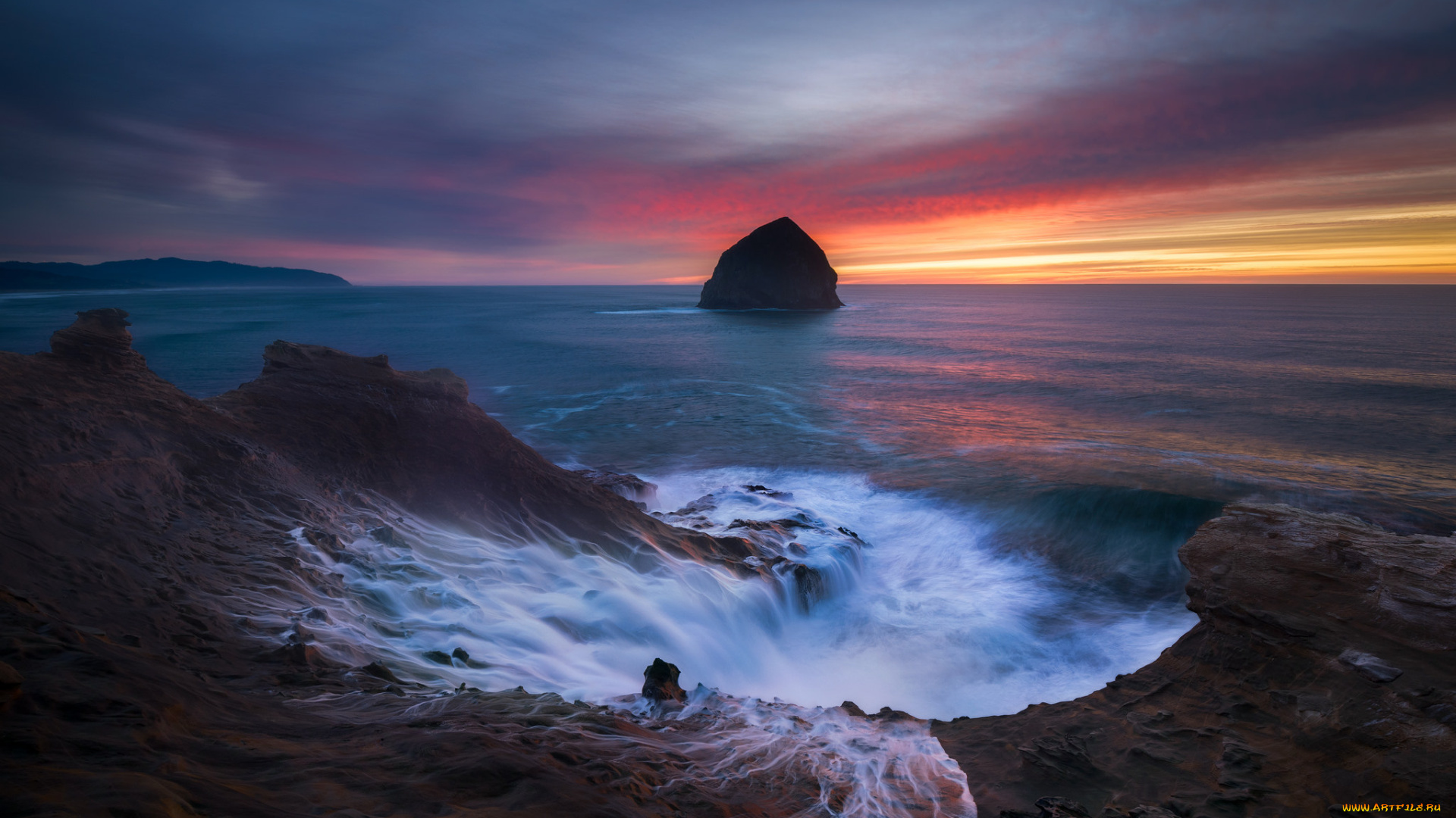 природа, побережье, простор