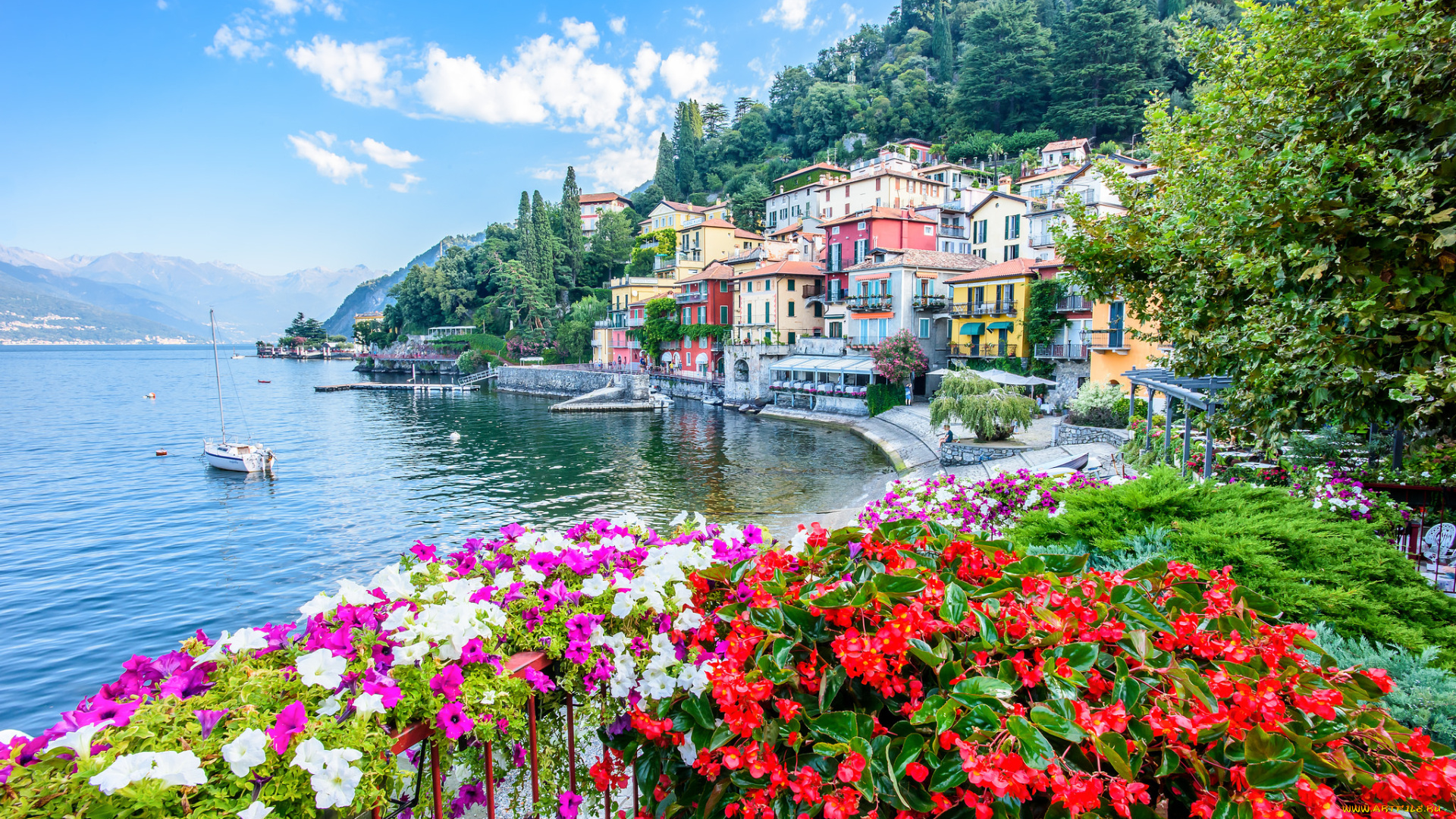 varenna, , italy, on, lake, como, города, -, пейзажи, простор