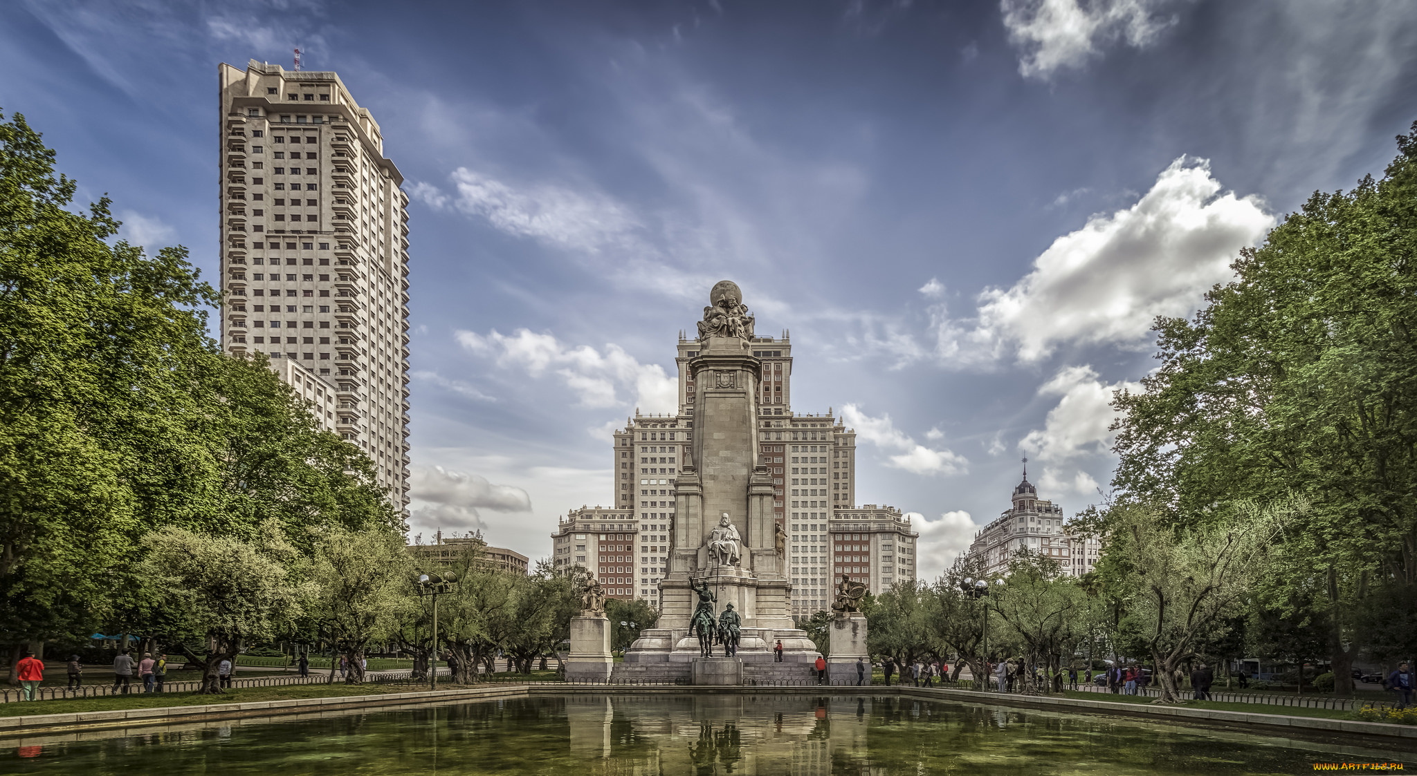 plaza, espa&, 241, a, in, madrid, города, мадрид, , испания, простор