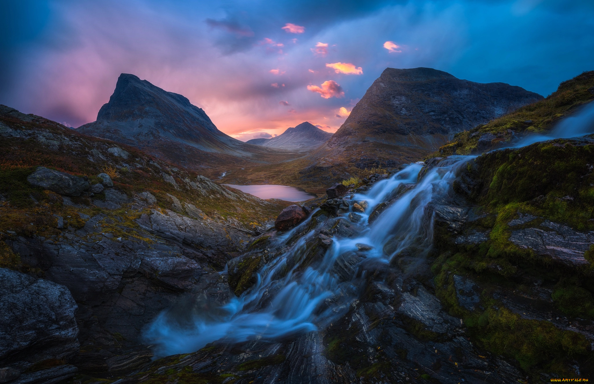 природа, реки, озера, горы, поток, вода, скалы