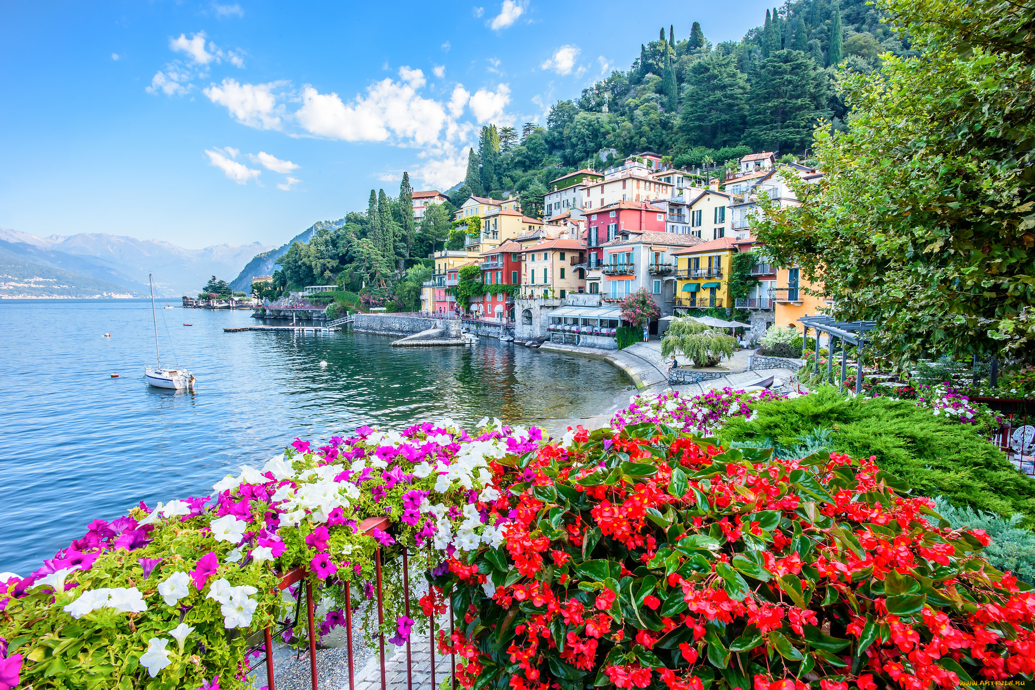varenna, , italy, on, lake, como, города, -, пейзажи, простор
