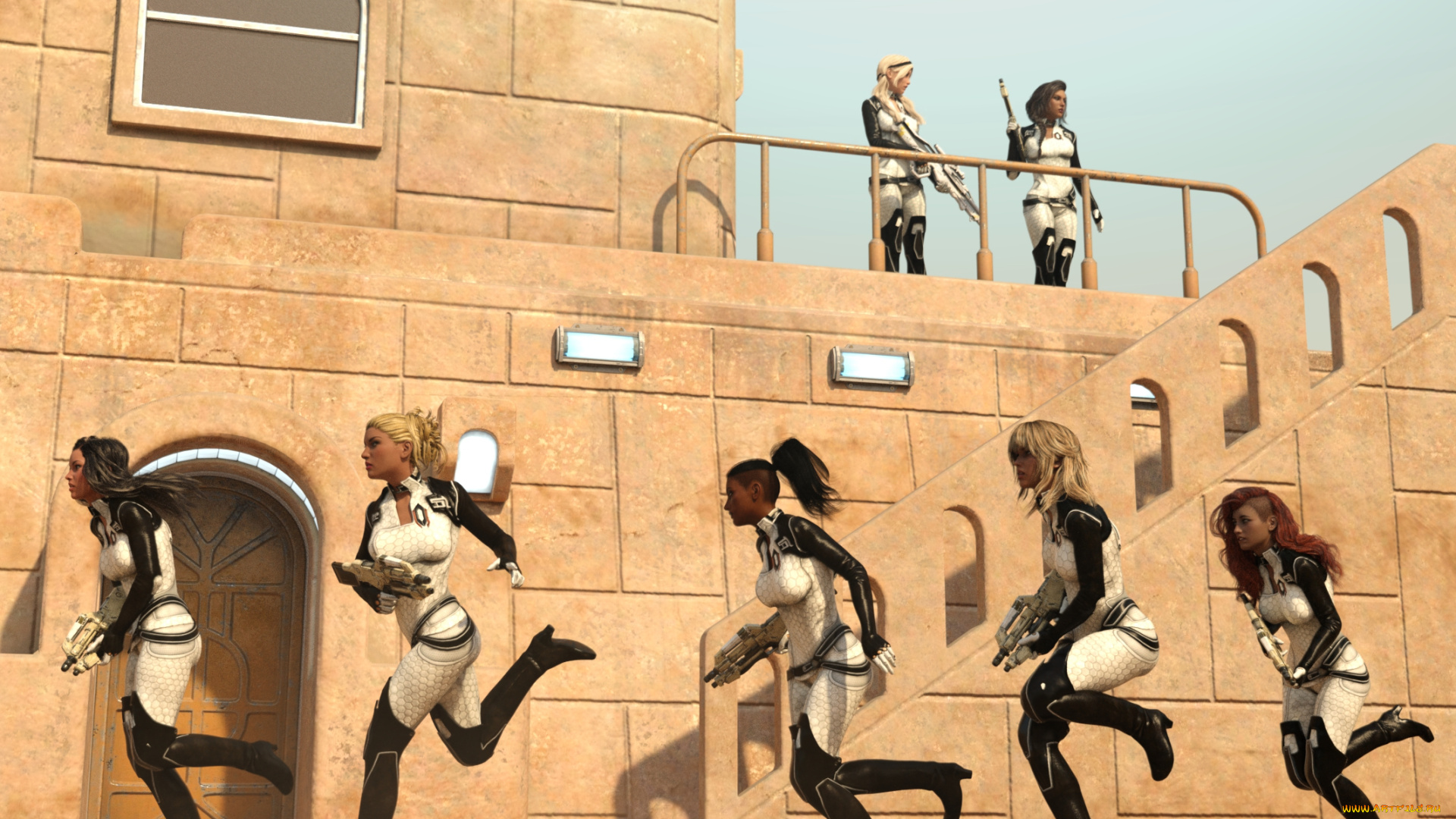 3д, графика, фантазия, , fantasy, фон, взгляд, девушки