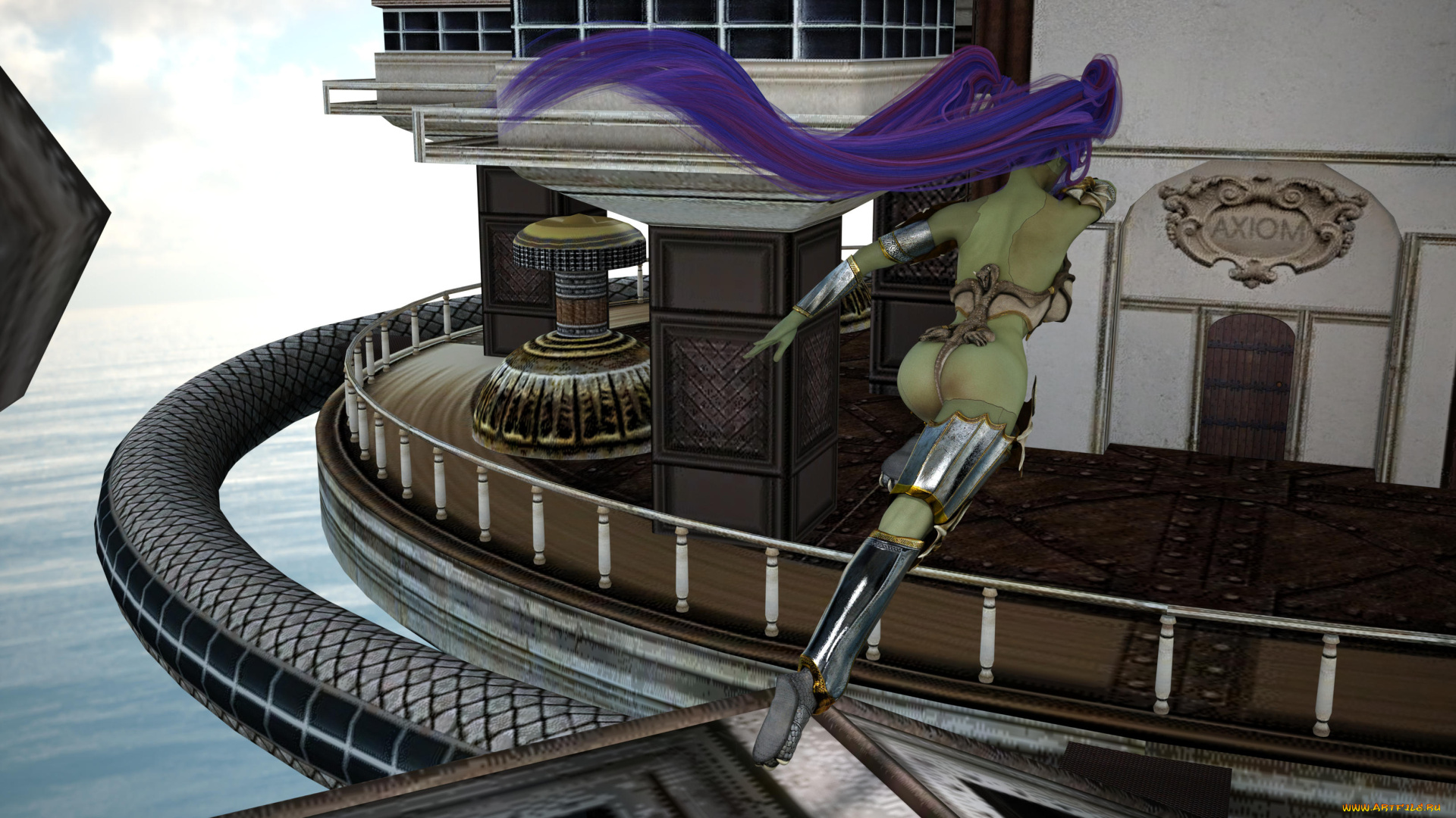 3д, графика, _science, fiction, фон, взгляд, девушка