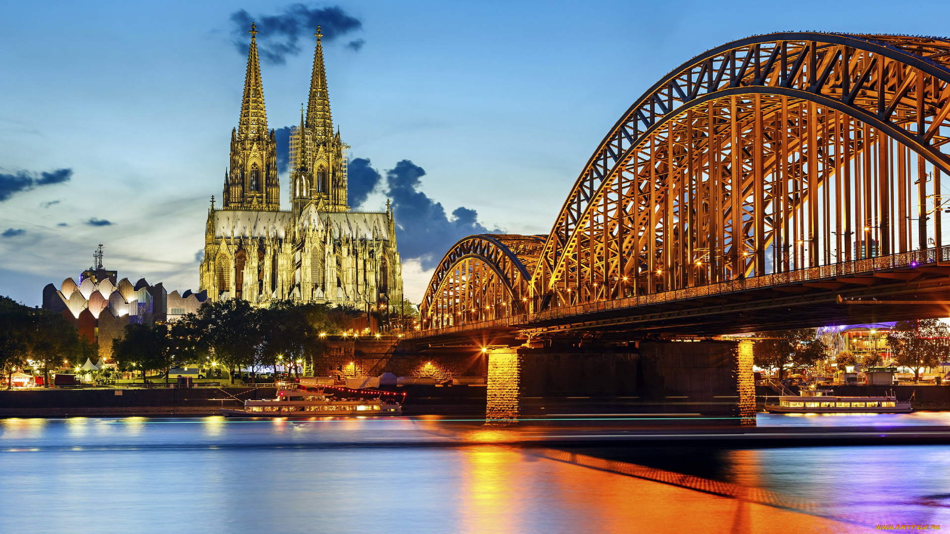 города, кельн, , германия, мост