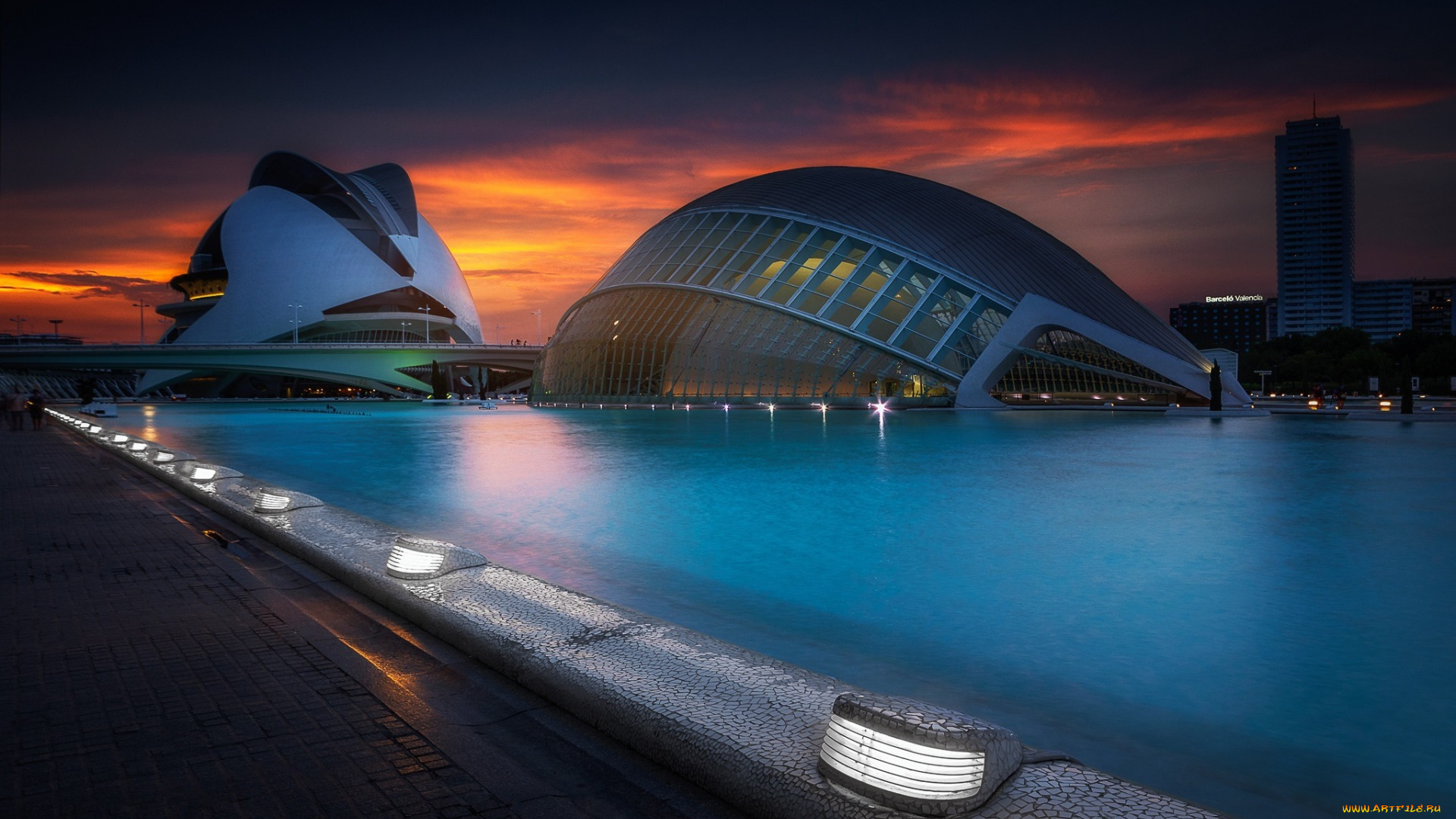 города, валенсия, , испании, city, of, arts, and, sciences