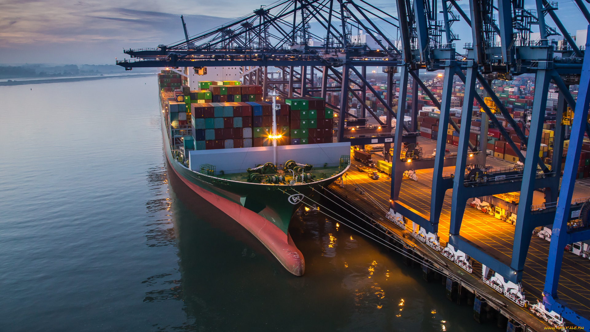 корабли, грузовые, суда, контейнеровоз