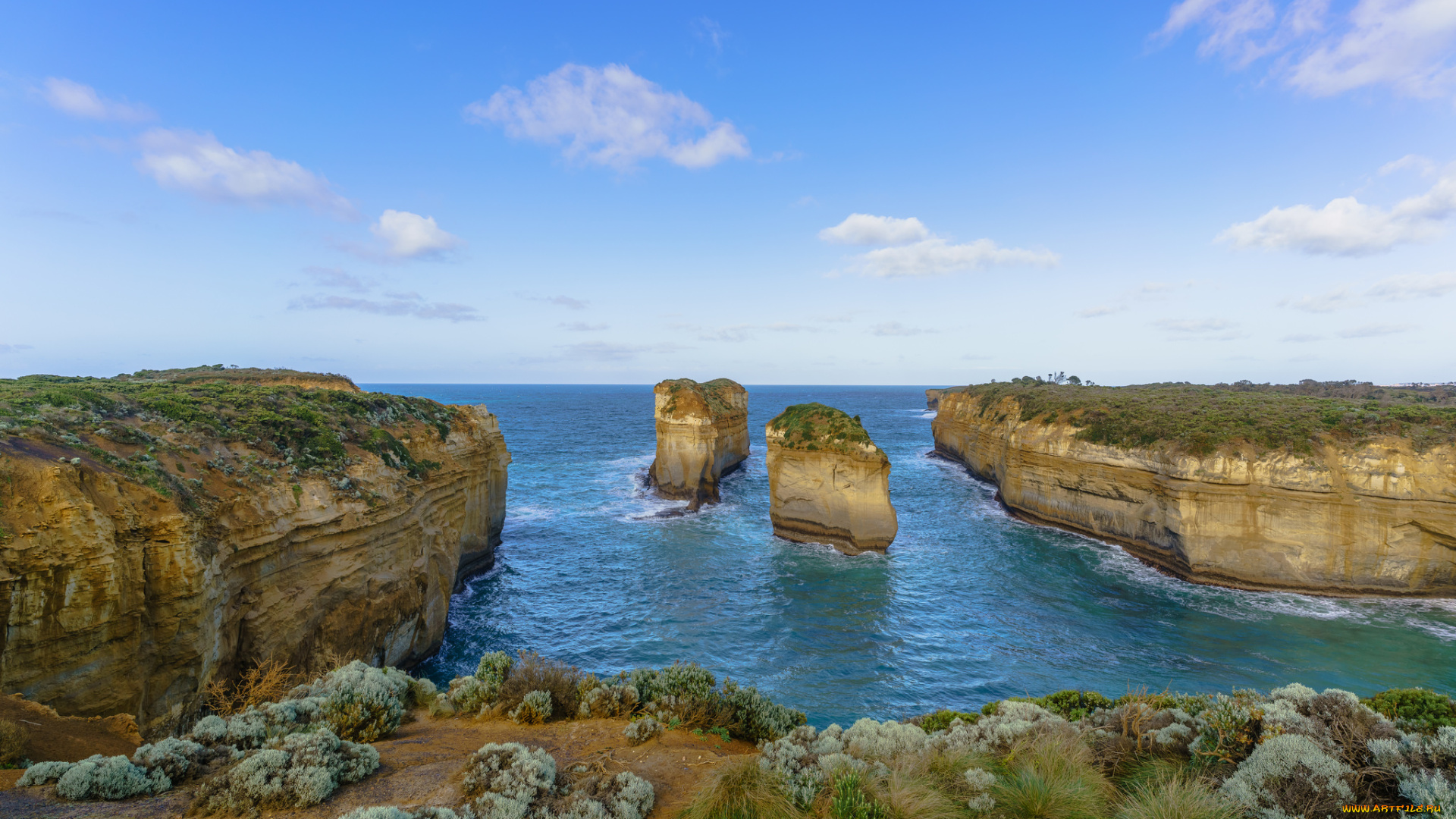 природа, побережье, простор