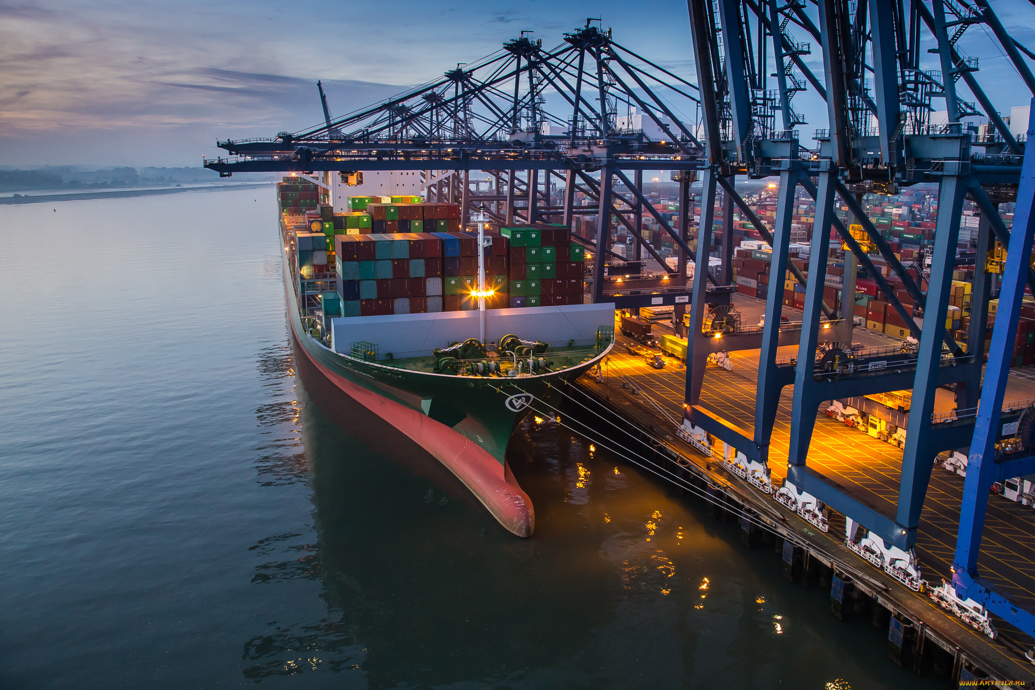 корабли, грузовые, суда, контейнеровоз