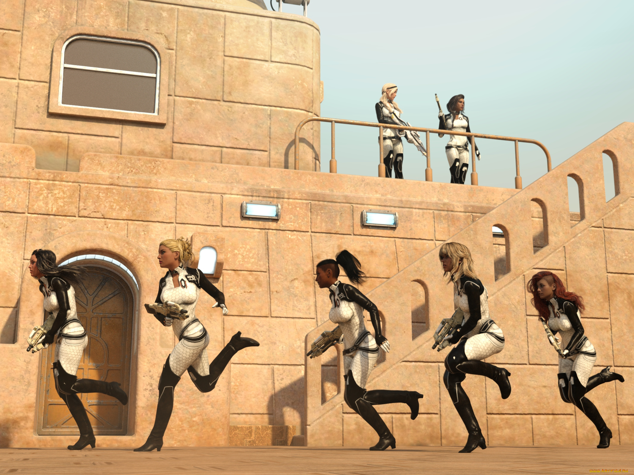 3д, графика, фантазия, , fantasy, фон, взгляд, девушки