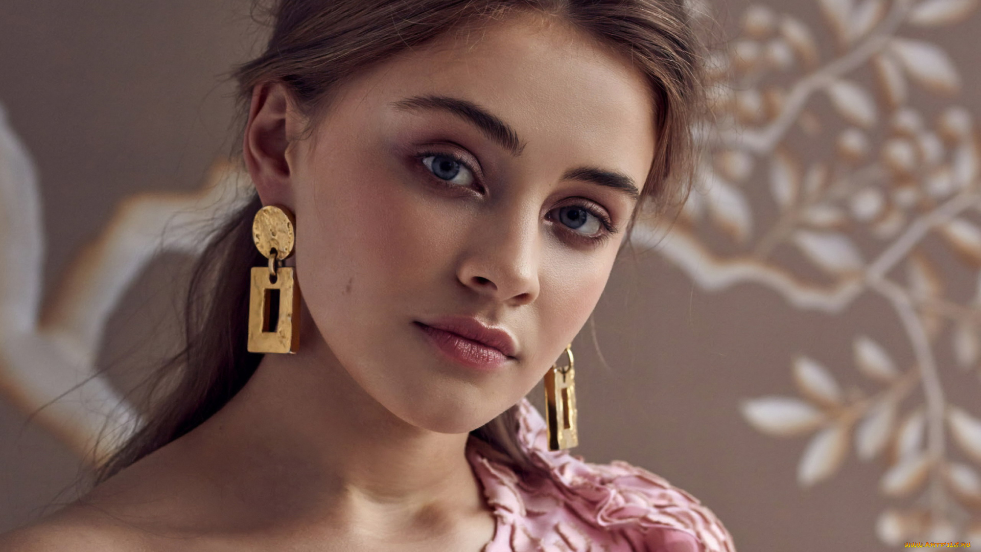девушки, josephine, langford, взгляд, портрет, серьги