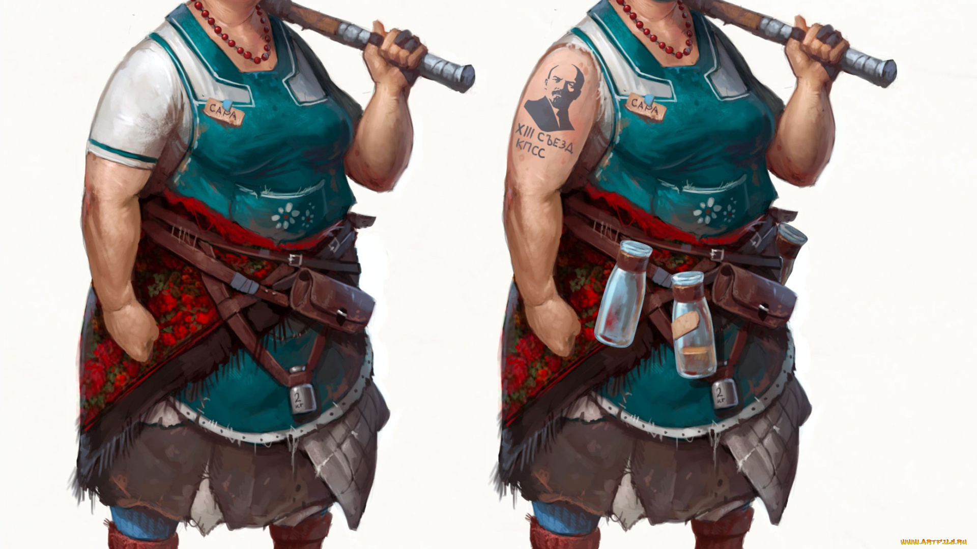 видео, игры, ---другое, сара, коннорова, тату, женщина, бита