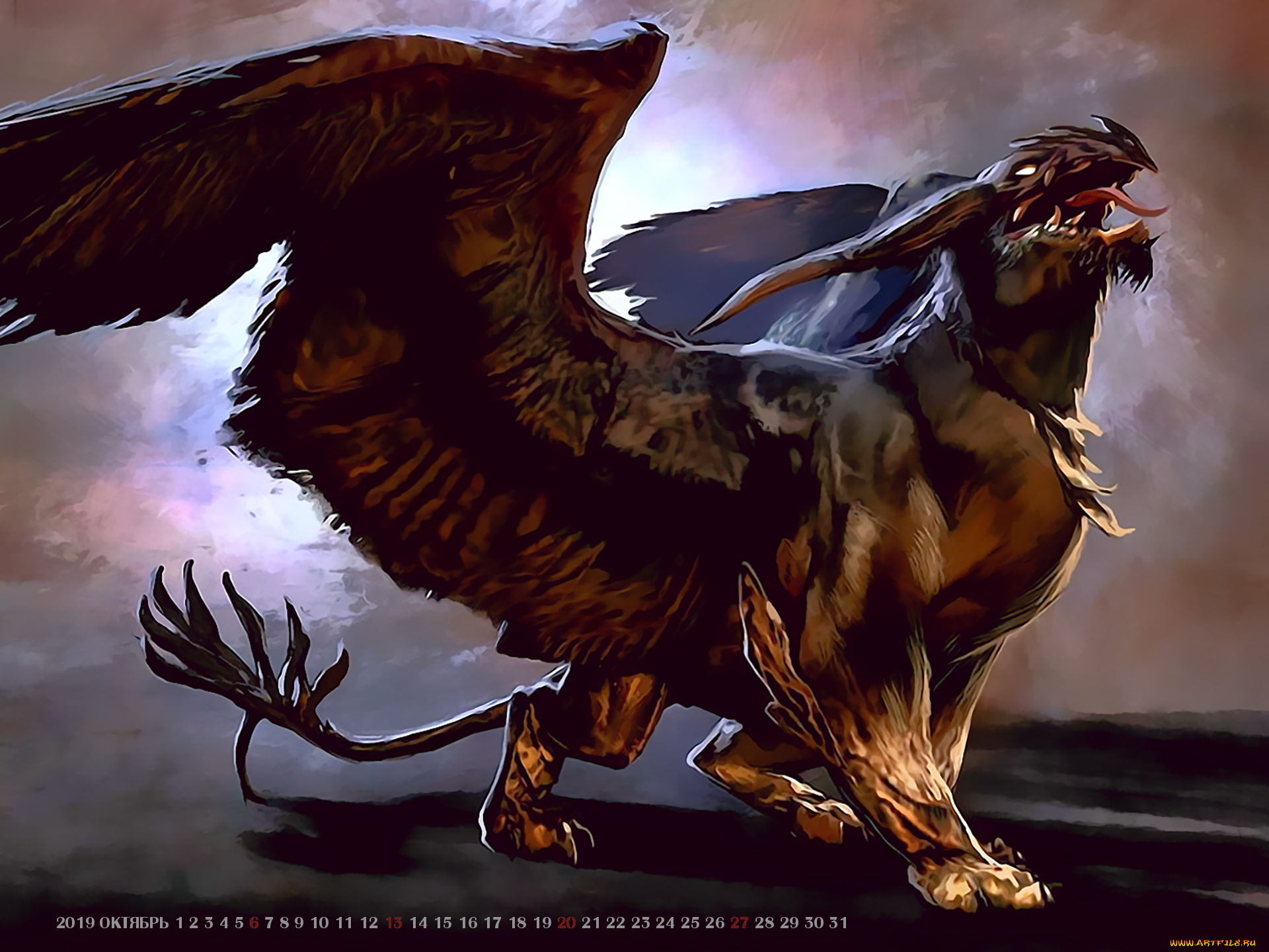 календари, видеоигры, существо, крылья, calendar, 2019