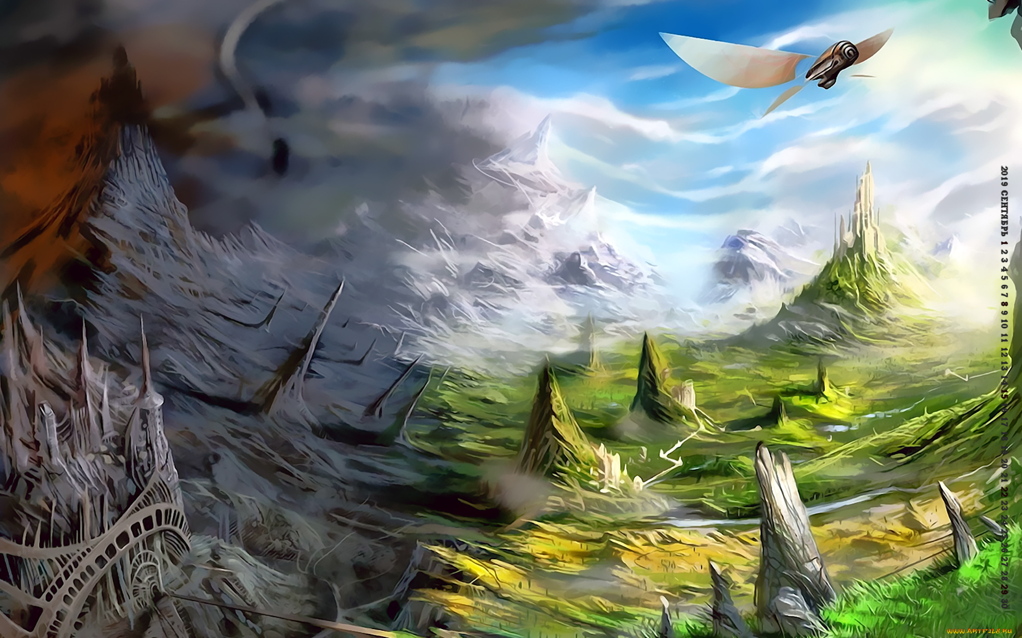 календари, фэнтези, 2019, calendar, природа, планета