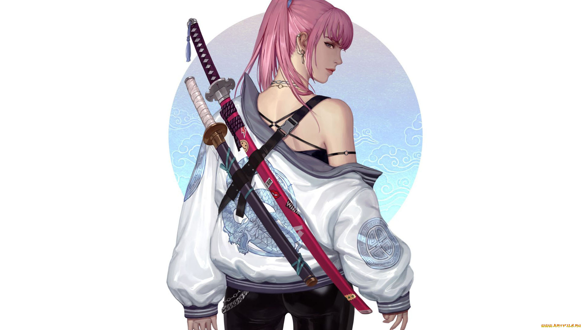 аниме, оружие, , техника, , технологии, девушка, мечи, куртка